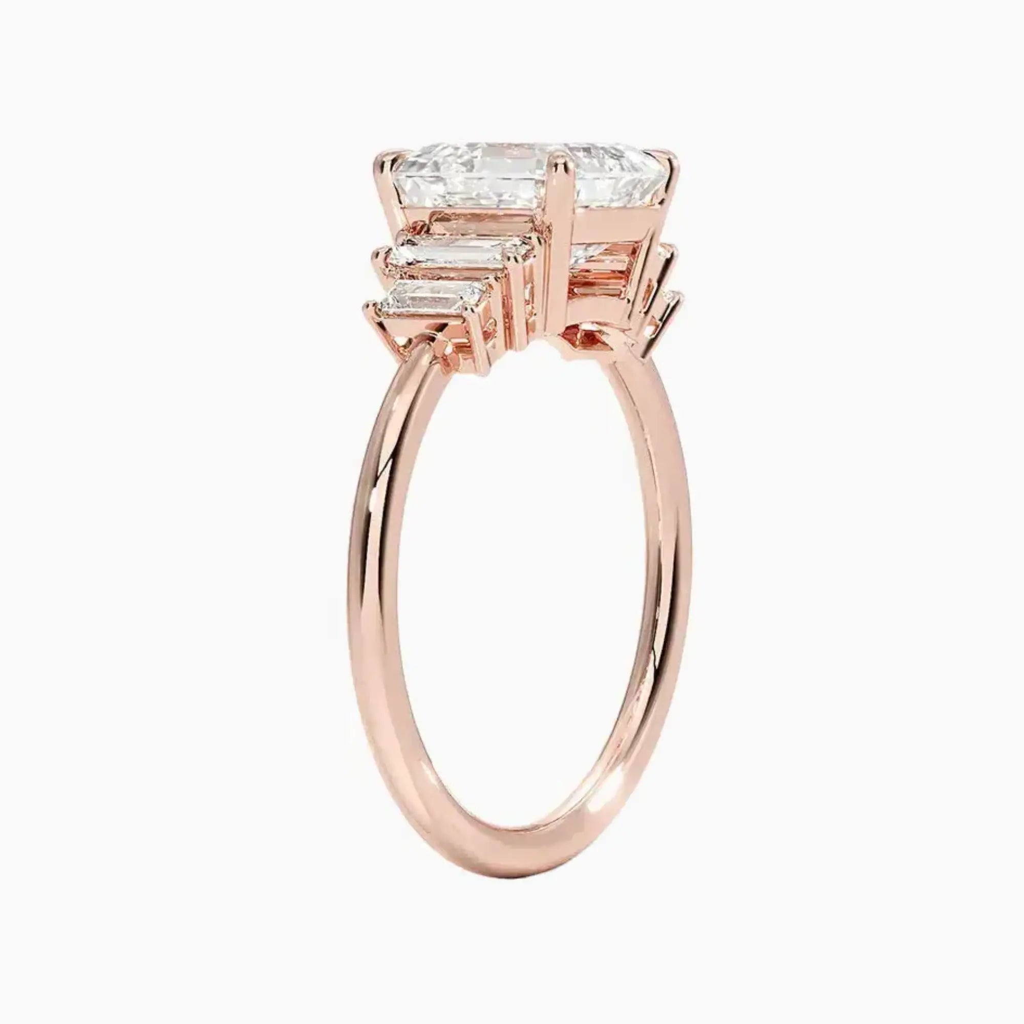 OBSER319 - Nerine Five Stone Asscher engagement ring setting view 5