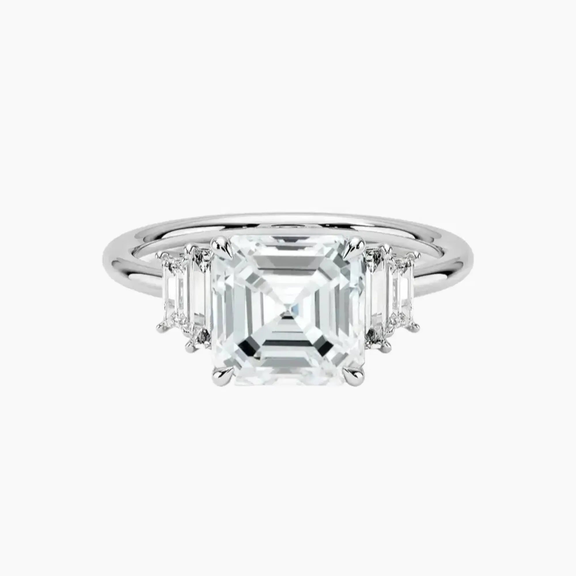 OBSER319 - Nerine Five Stone Asscher engagement ring setting view 1