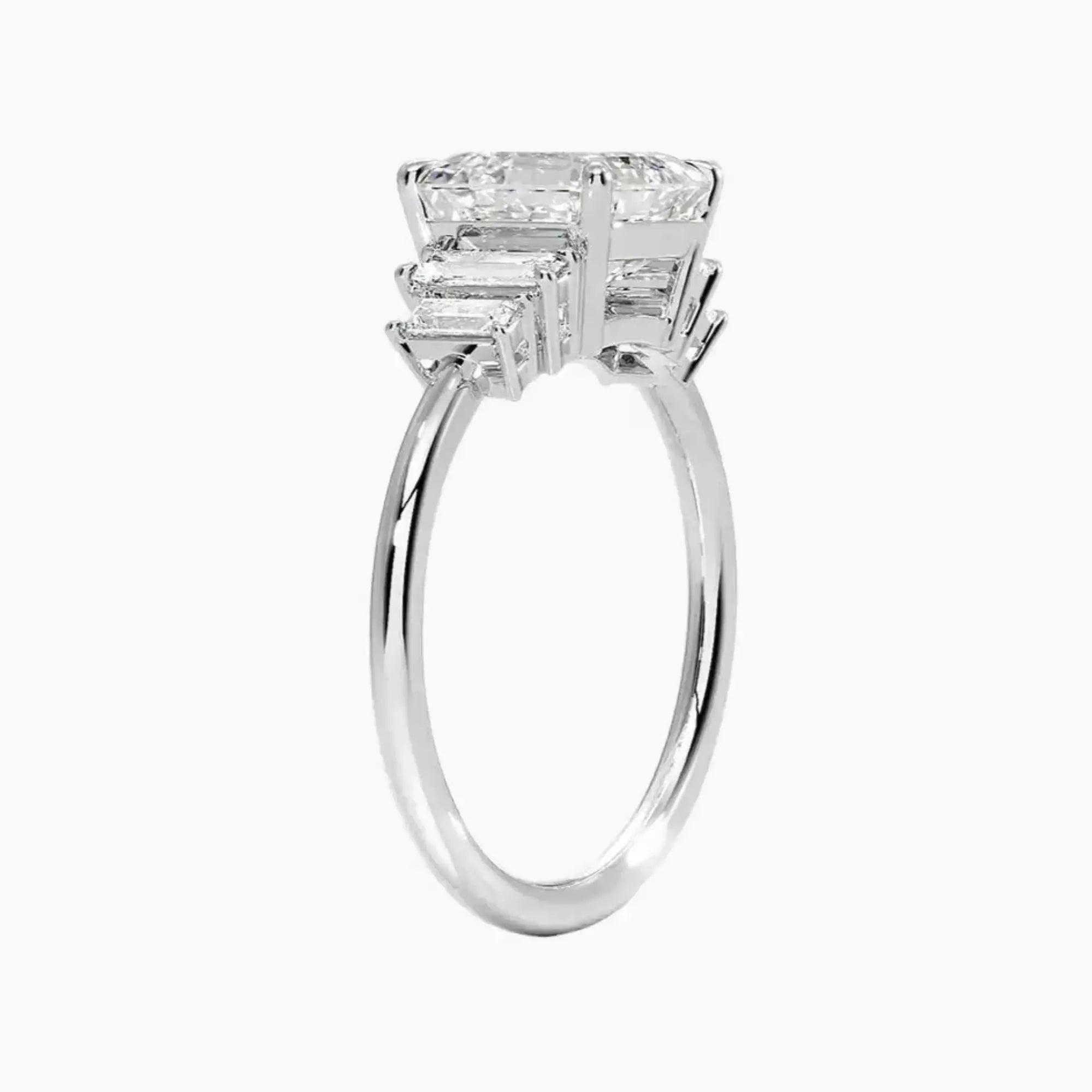 OBSER319 - Nerine Five Stone Asscher engagement ring setting view 2