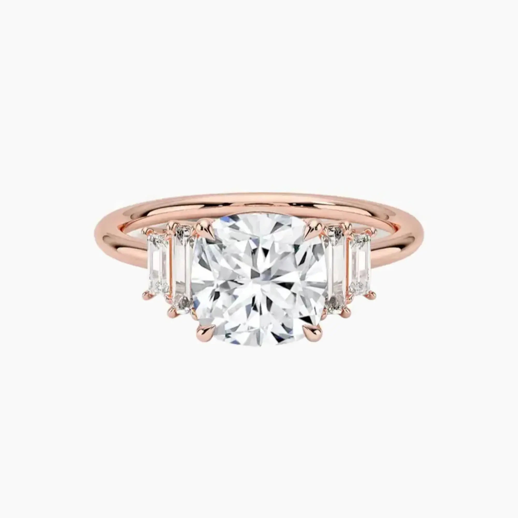 OBSER322 - Nerine Five Stone Cushion engagement ring setting view 4