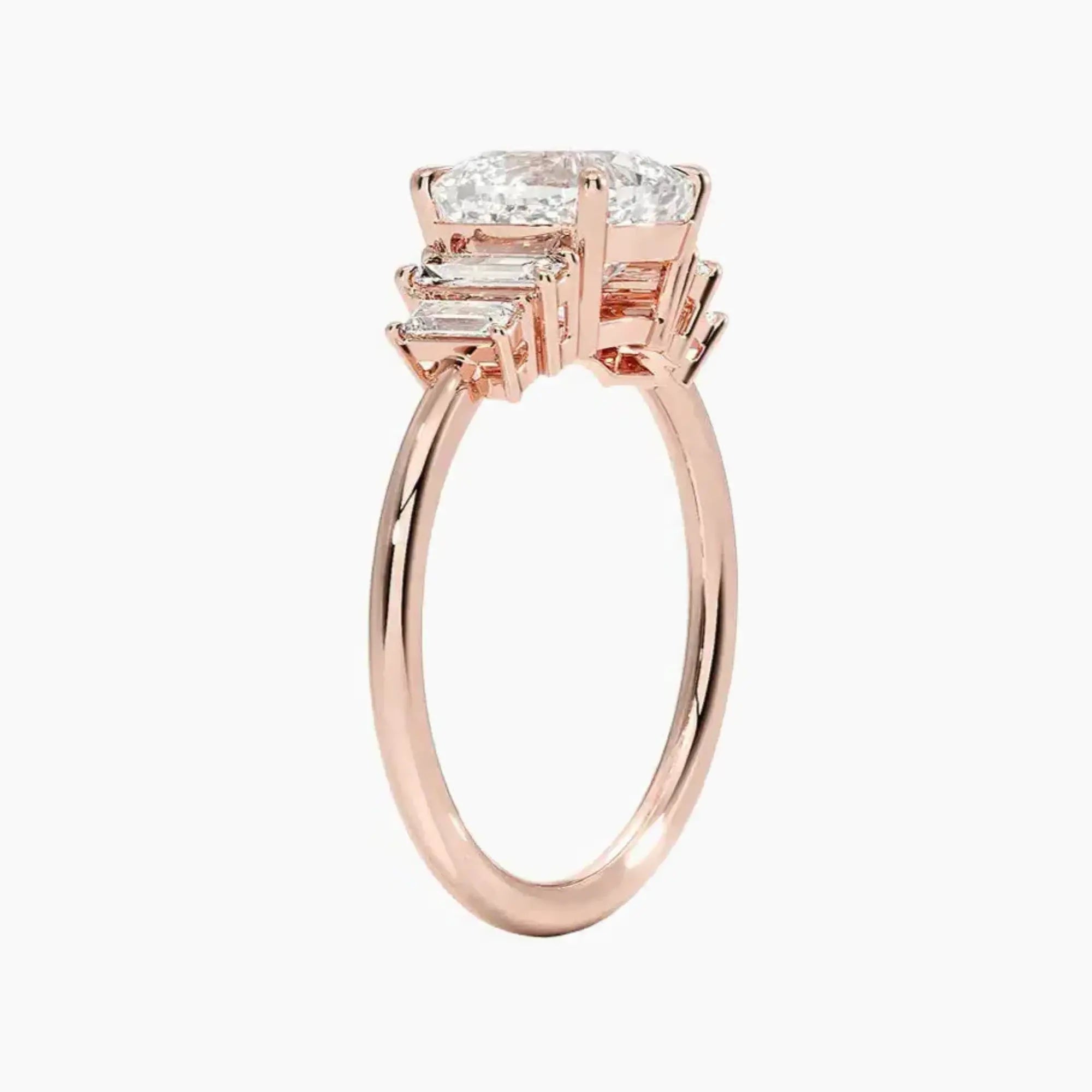 OBSER322 - Nerine Five Stone Cushion engagement ring setting view 5