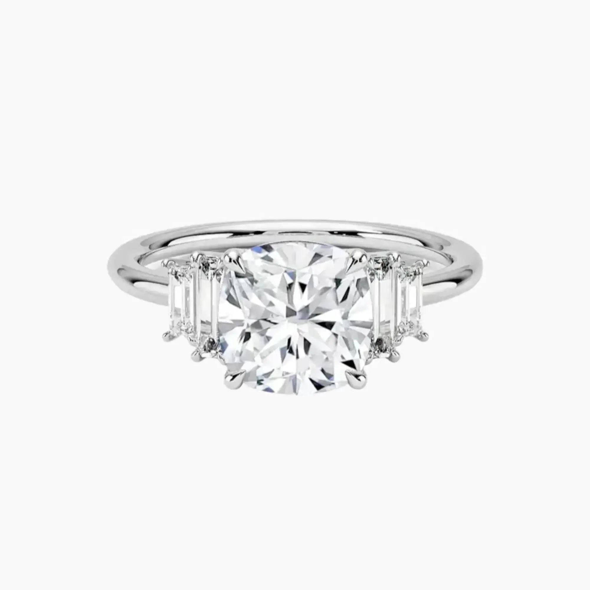 OBSER322 - Nerine Five Stone Cushion engagement ring setting view 1