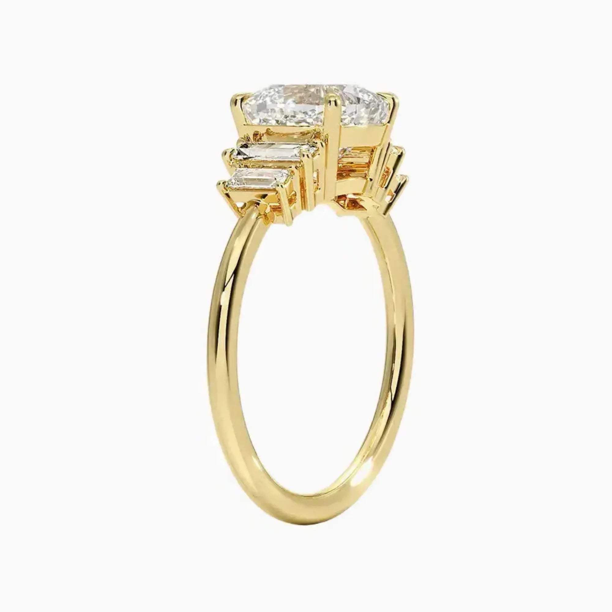OBSER322 - Nerine Five Stone Cushion engagement ring setting view 8