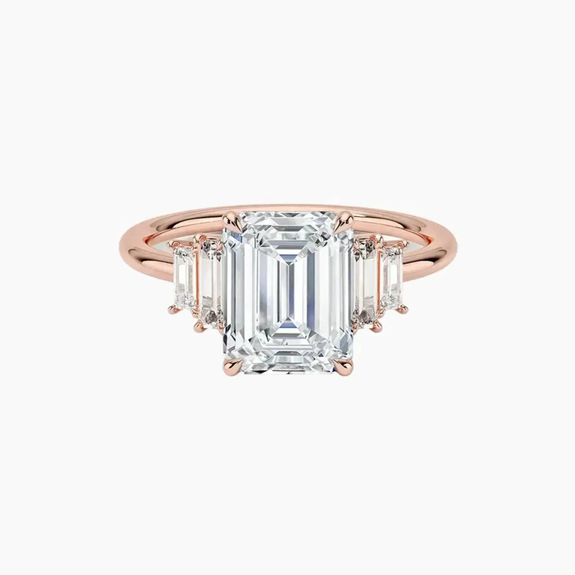 OBSER049 - Nerine Five Stone Emerald engagement ring setting view 4