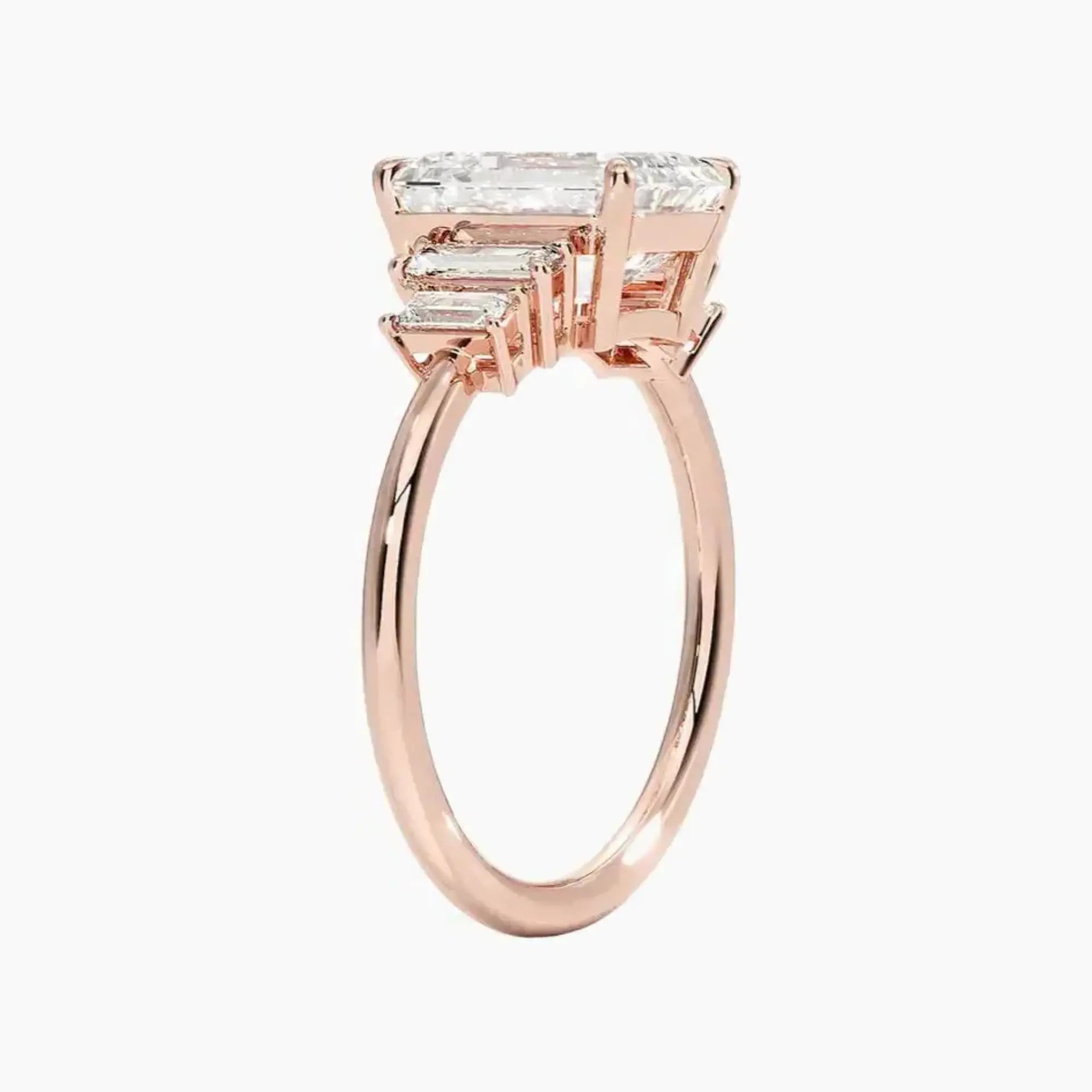 OBSER049 - Nerine Five Stone Emerald engagement ring setting view 5