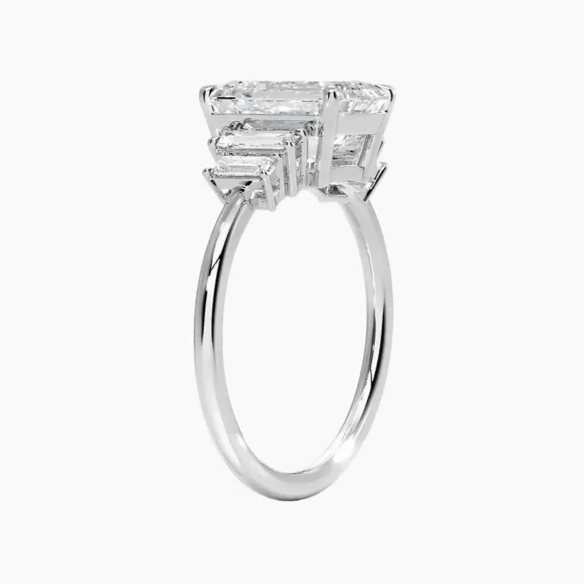 OBSER049 - Nerine Five Stone Emerald engagement ring setting view 2