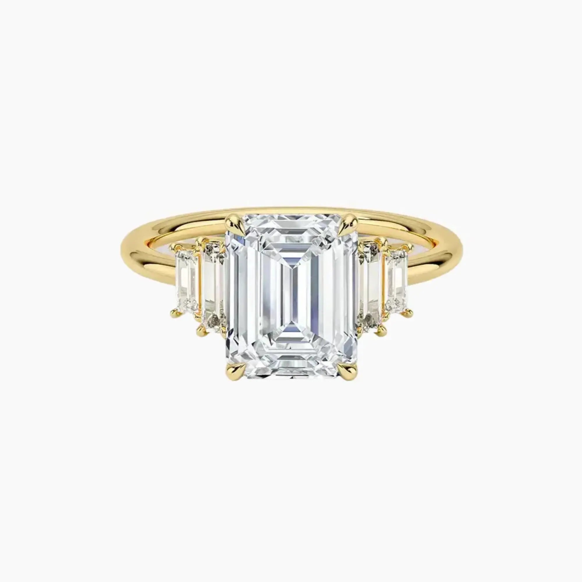 OBSER049 - Nerine Five Stone Emerald engagement ring setting view 7