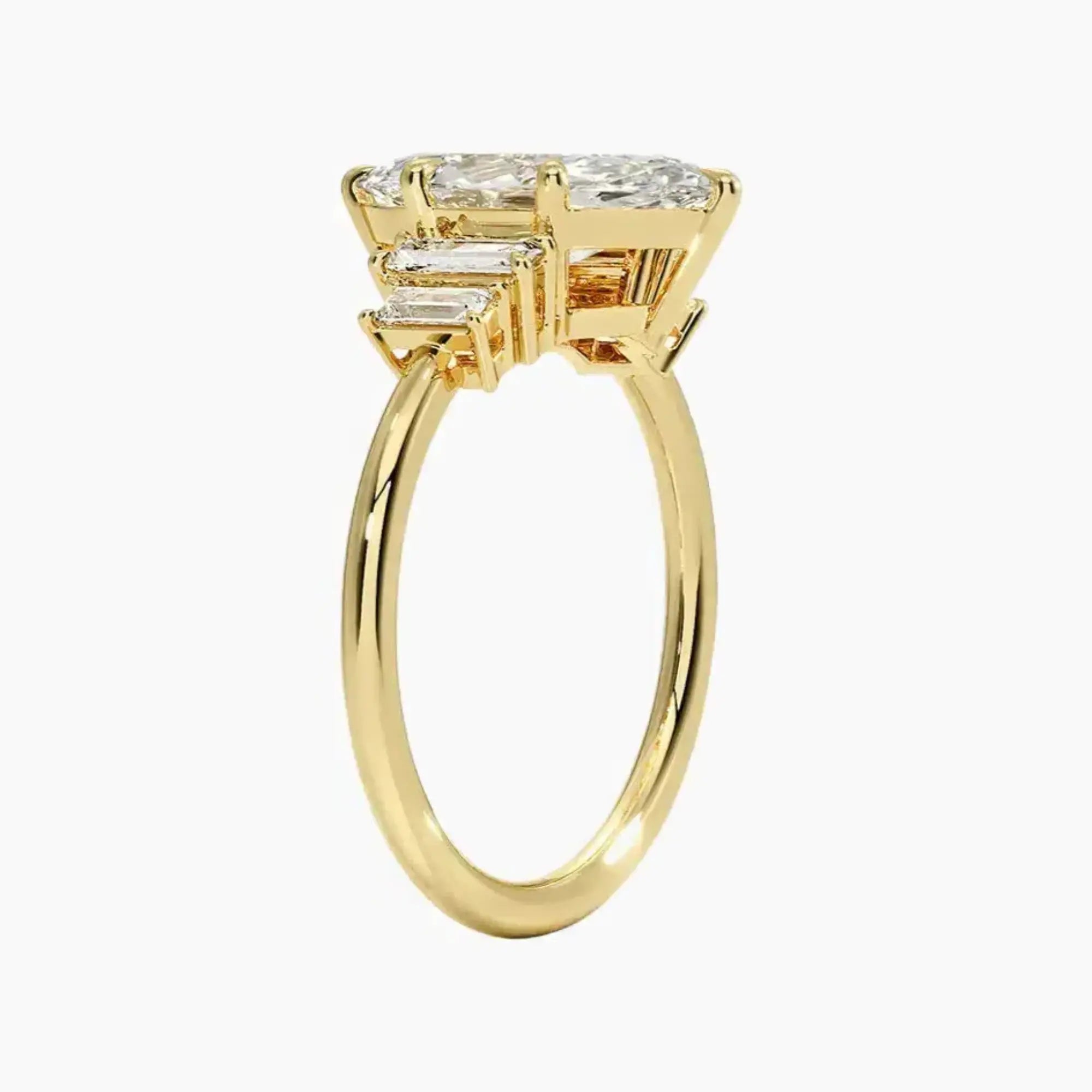 OBSER320 - Nerine Five Stone Marquise engagement ring setting view 8