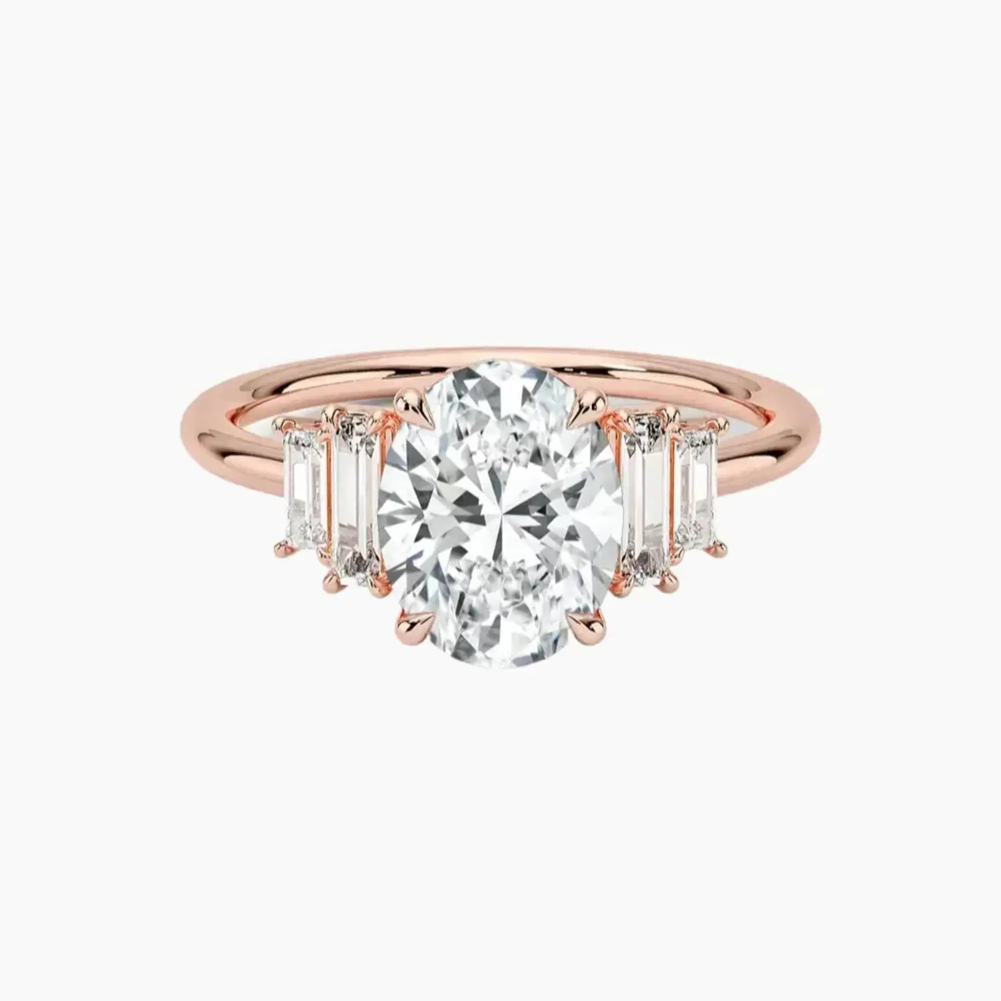 OBSER323 - Nerine Five Stone Oval engagement ring setting view 4