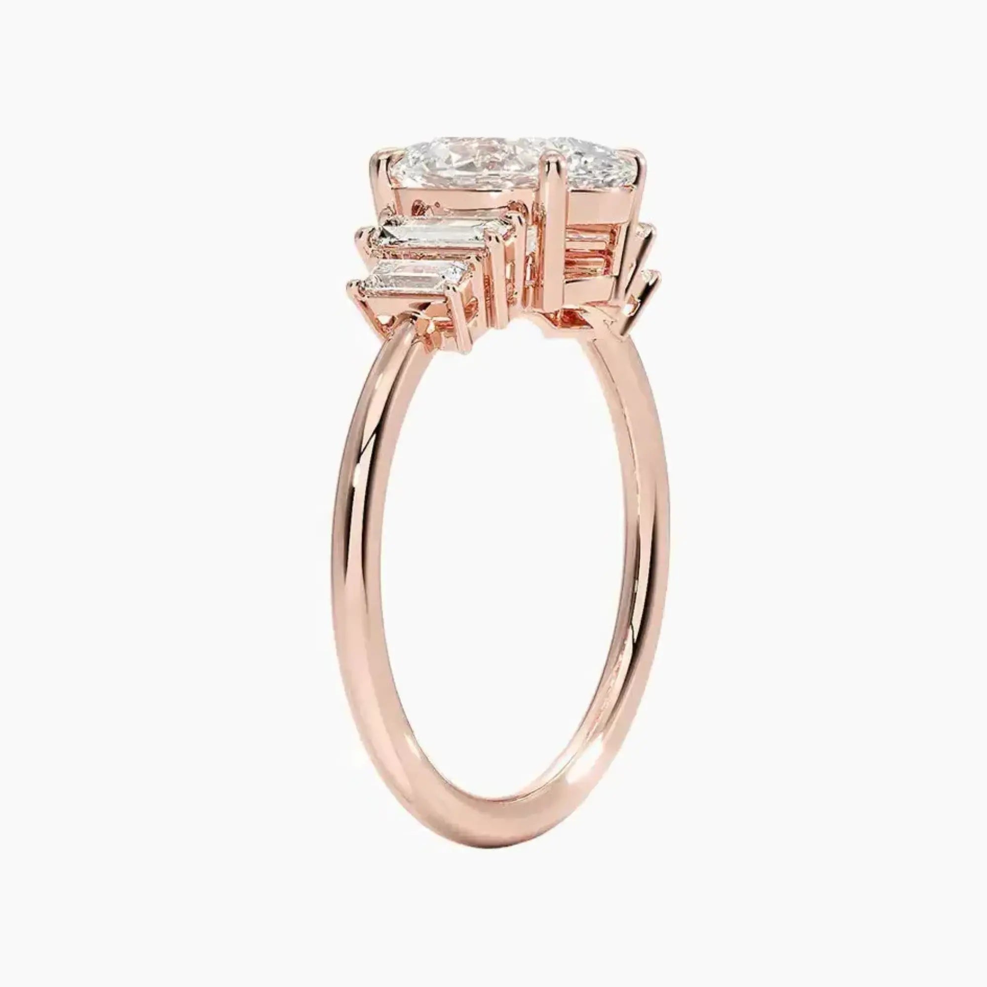 OBSER323 - Nerine Five Stone Oval engagement ring setting view 5
