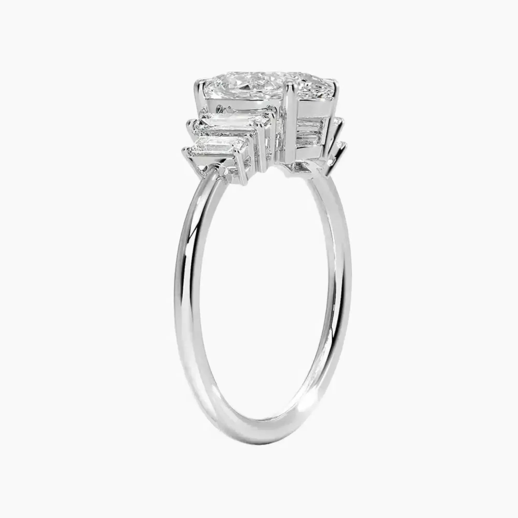 OBSER323 - Nerine Five Stone Oval engagement ring setting view 2