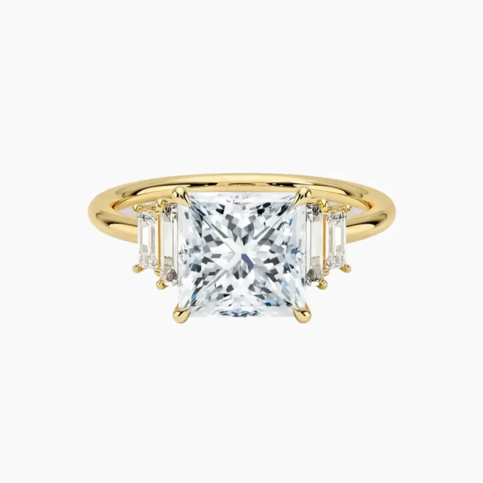 OBSER321 - Nerine Five Stone Princess engagement ring setting view 7