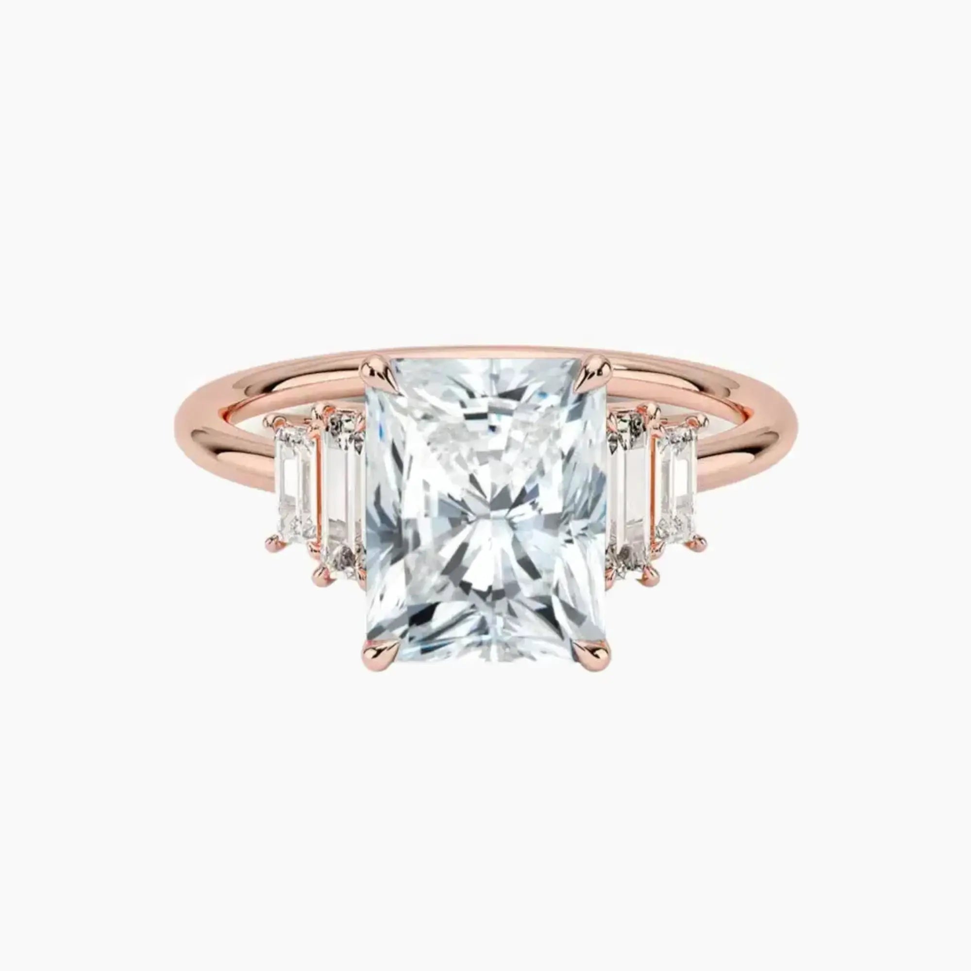 OBSER318 - Nerine Five Stone Radiant engagement ring setting view 4