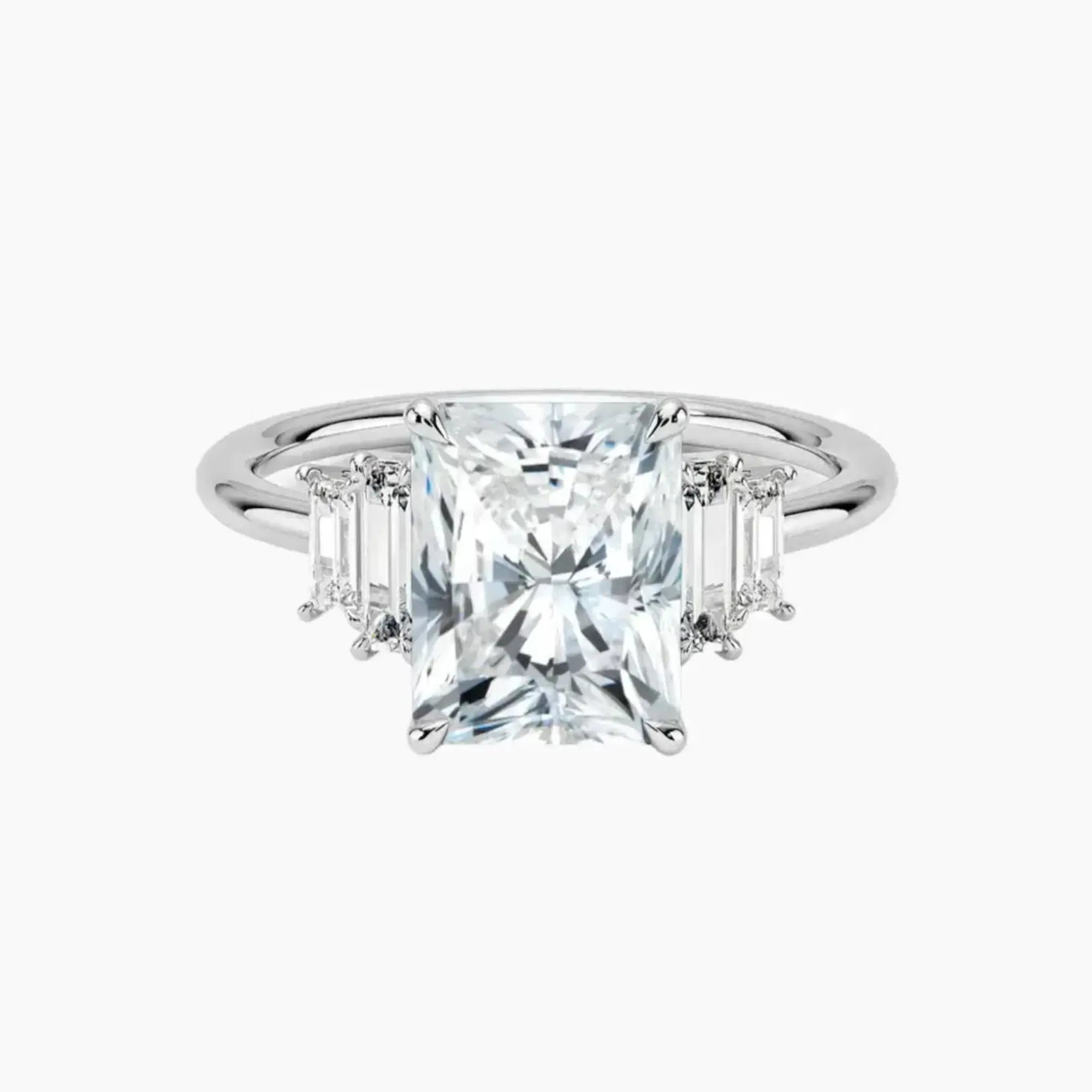 OBSER318 - Nerine Five Stone Radiant engagement ring setting view 1