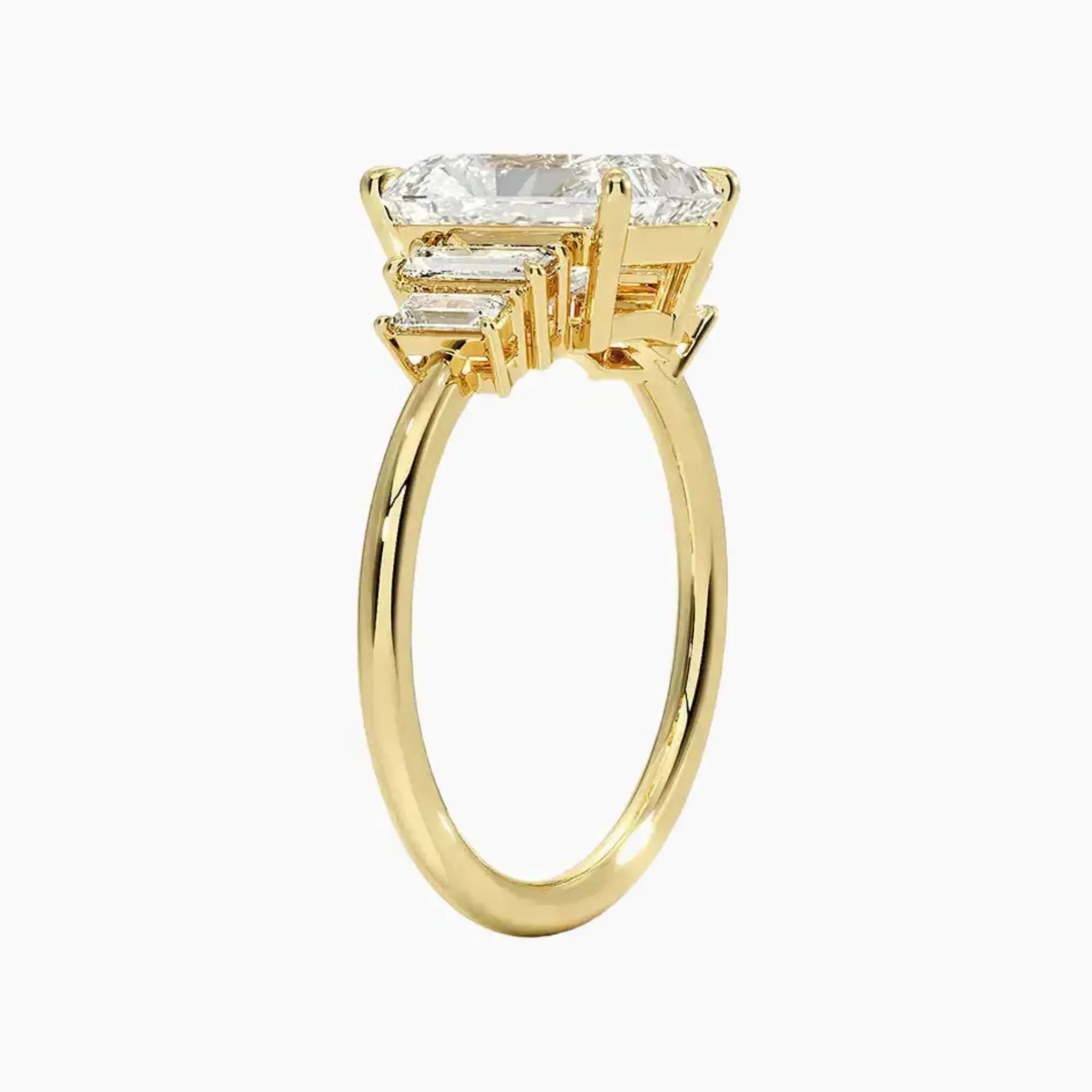 OBSER318 - Nerine Five Stone Radiant engagement ring setting view 8