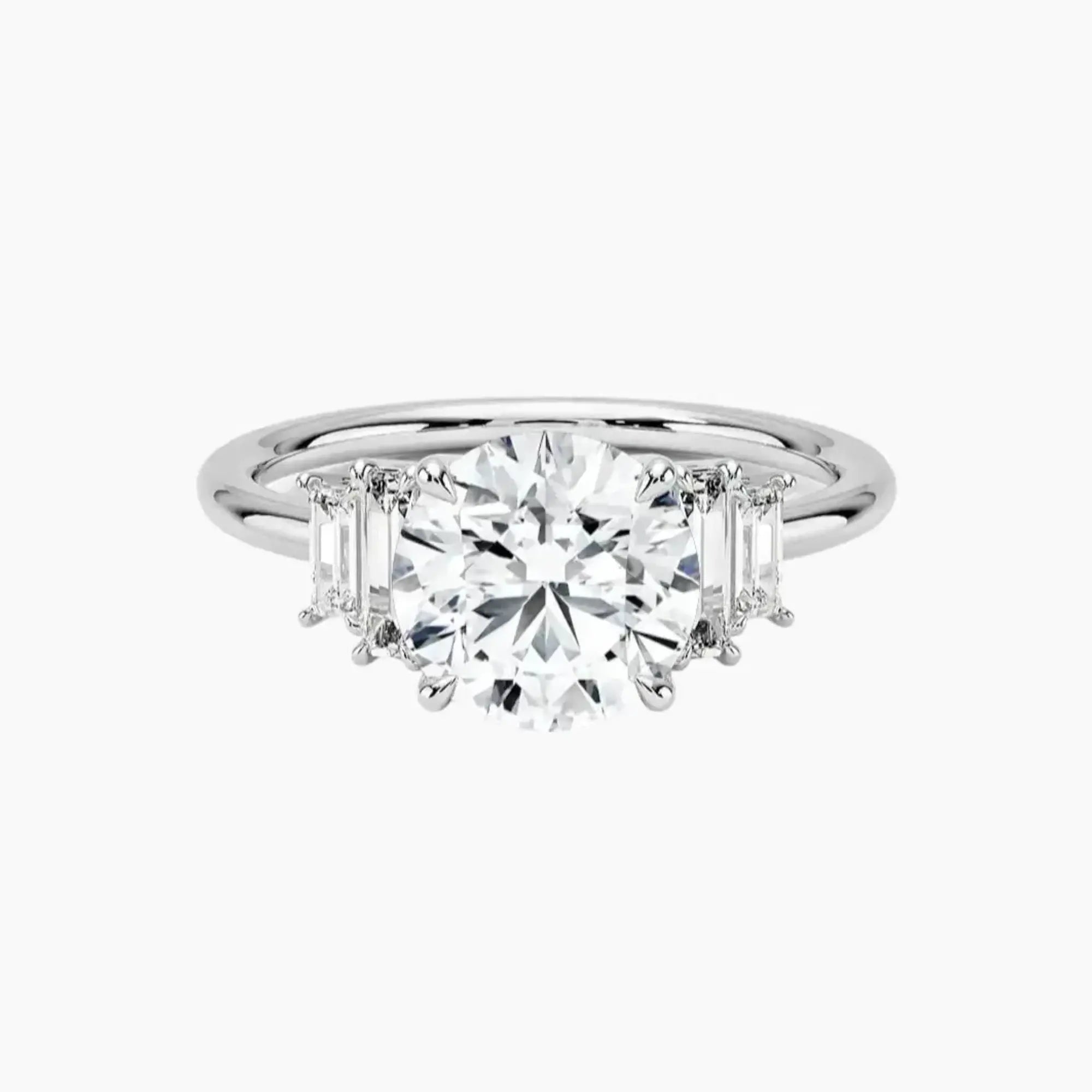 OBSER324 - Nerine Five Stone Round engagement ring setting view 1