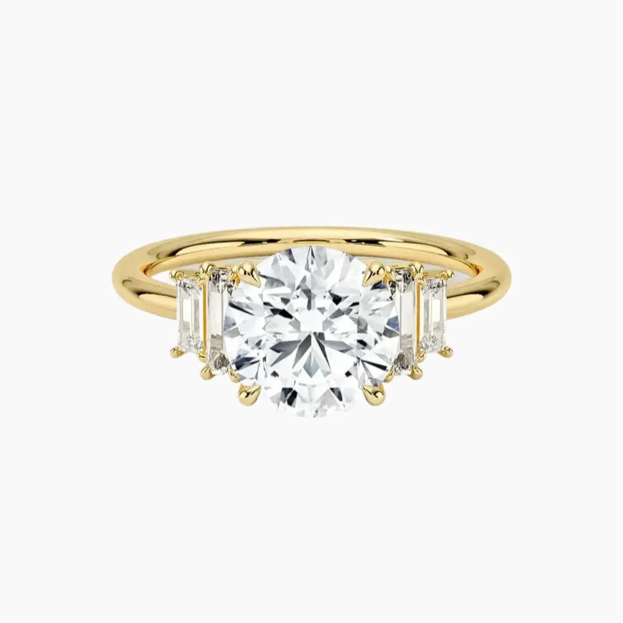 OBSER324 - Nerine Five Stone Round engagement ring setting view 7