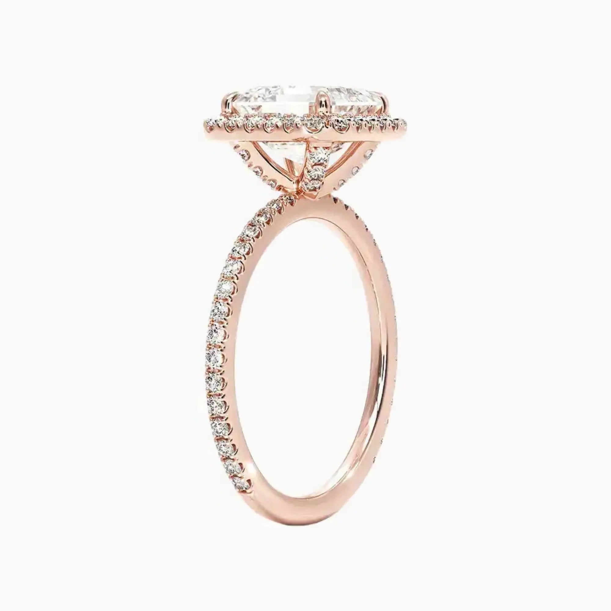 OBSER528 - Cassiopeia Pave Halo Asscher engagement ring setting view 5