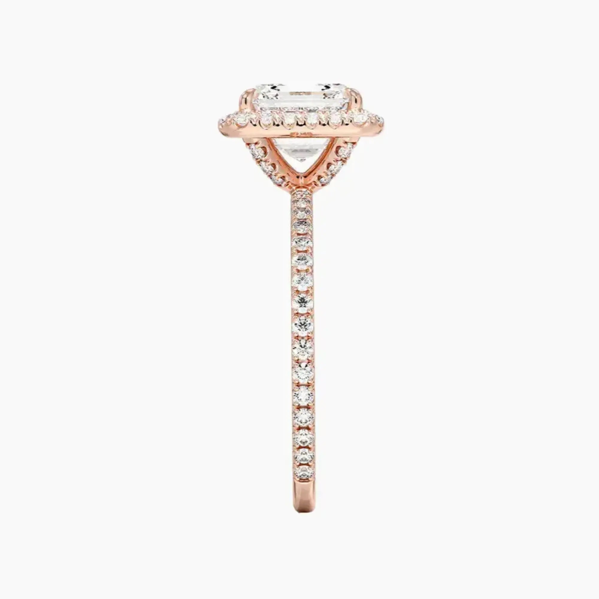 OBSER528 - Cassiopeia Pave Halo Asscher engagement ring setting view 6