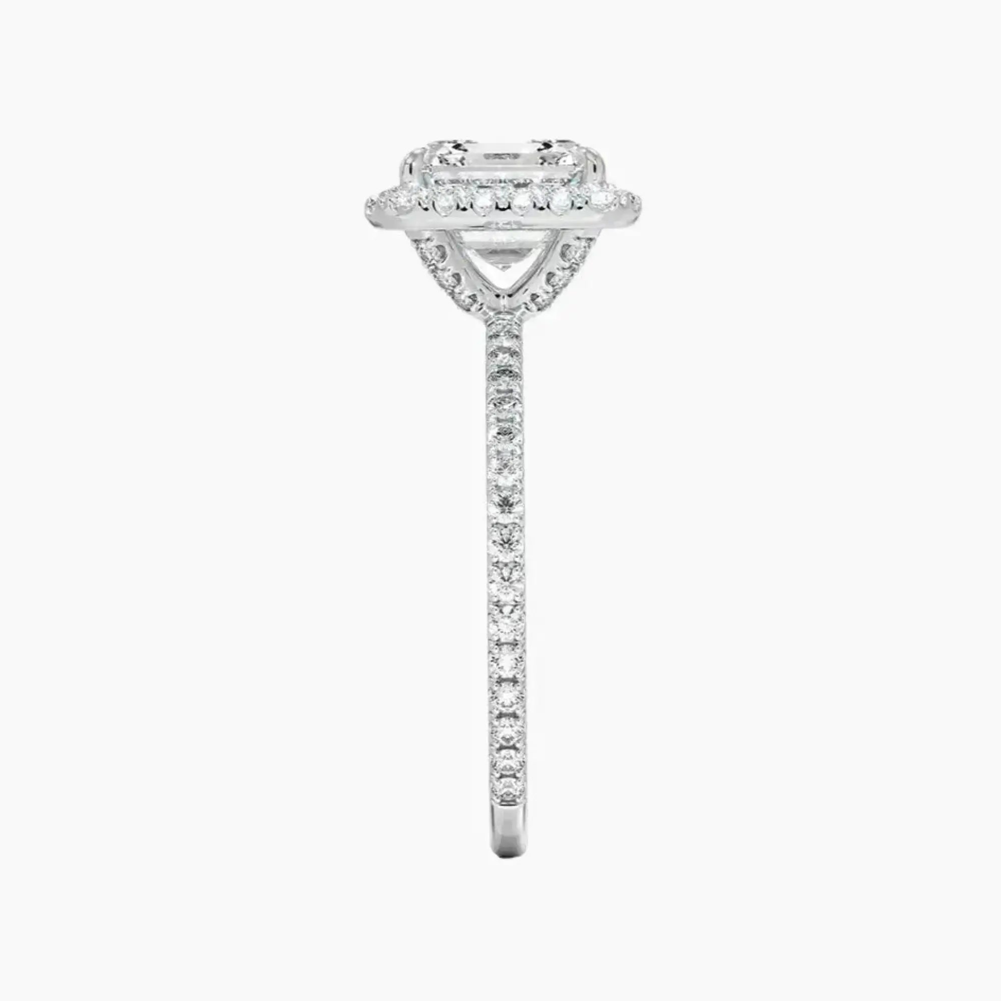 OBSER528 - Cassiopeia Pave Halo Asscher engagement ring setting view 3