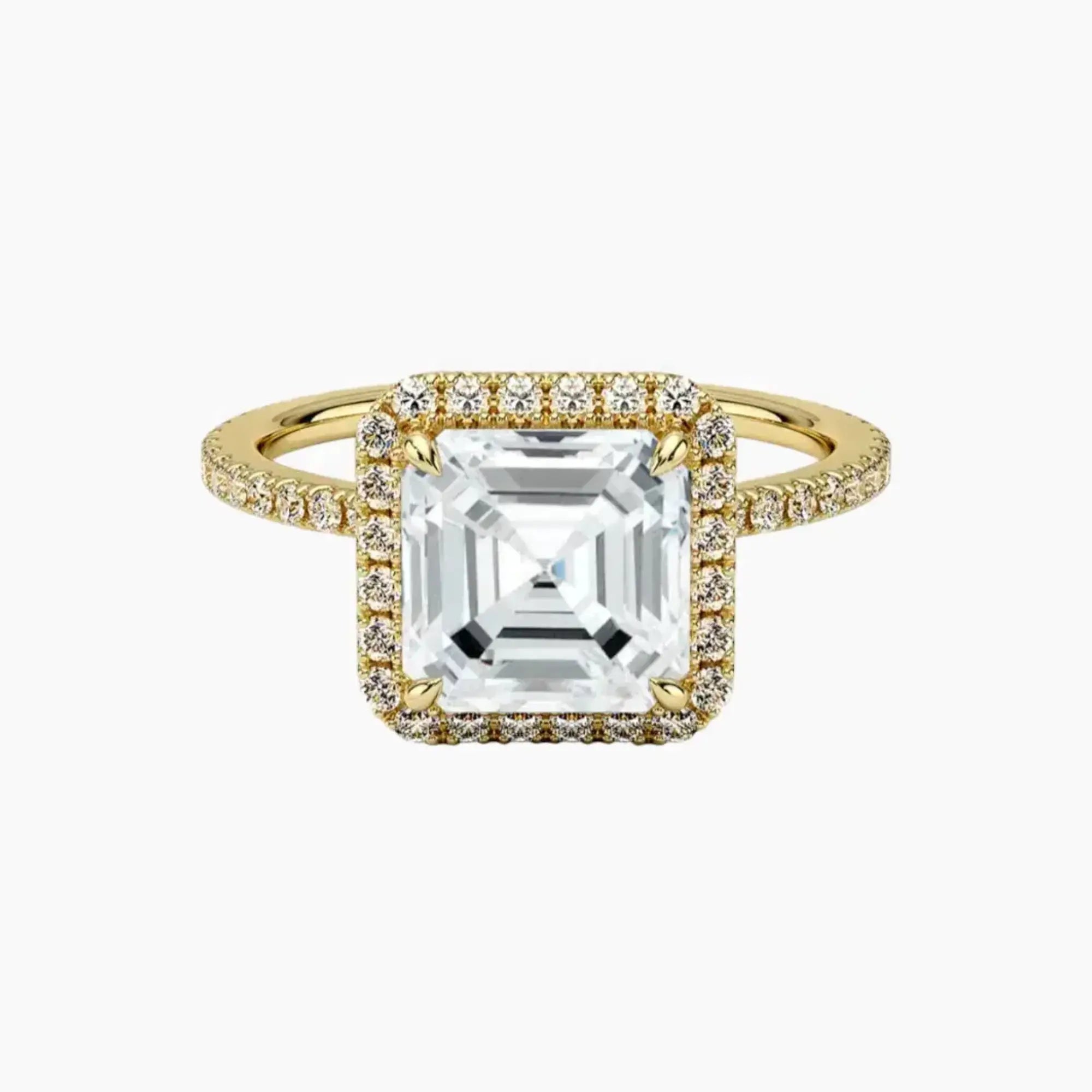 OBSER528 - Cassiopeia Pave Halo Asscher engagement ring setting view 7