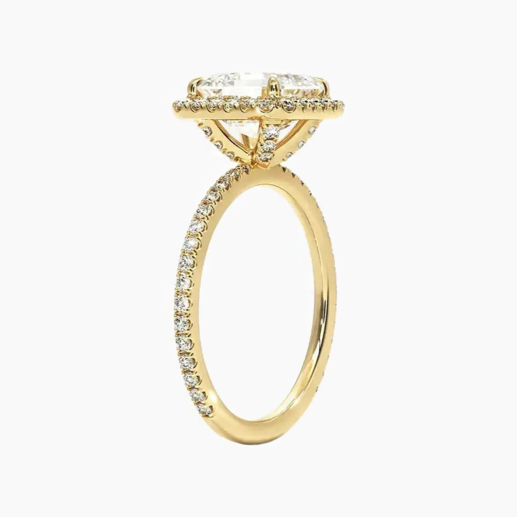 OBSER528 - Cassiopeia Pave Halo Asscher engagement ring setting view 8