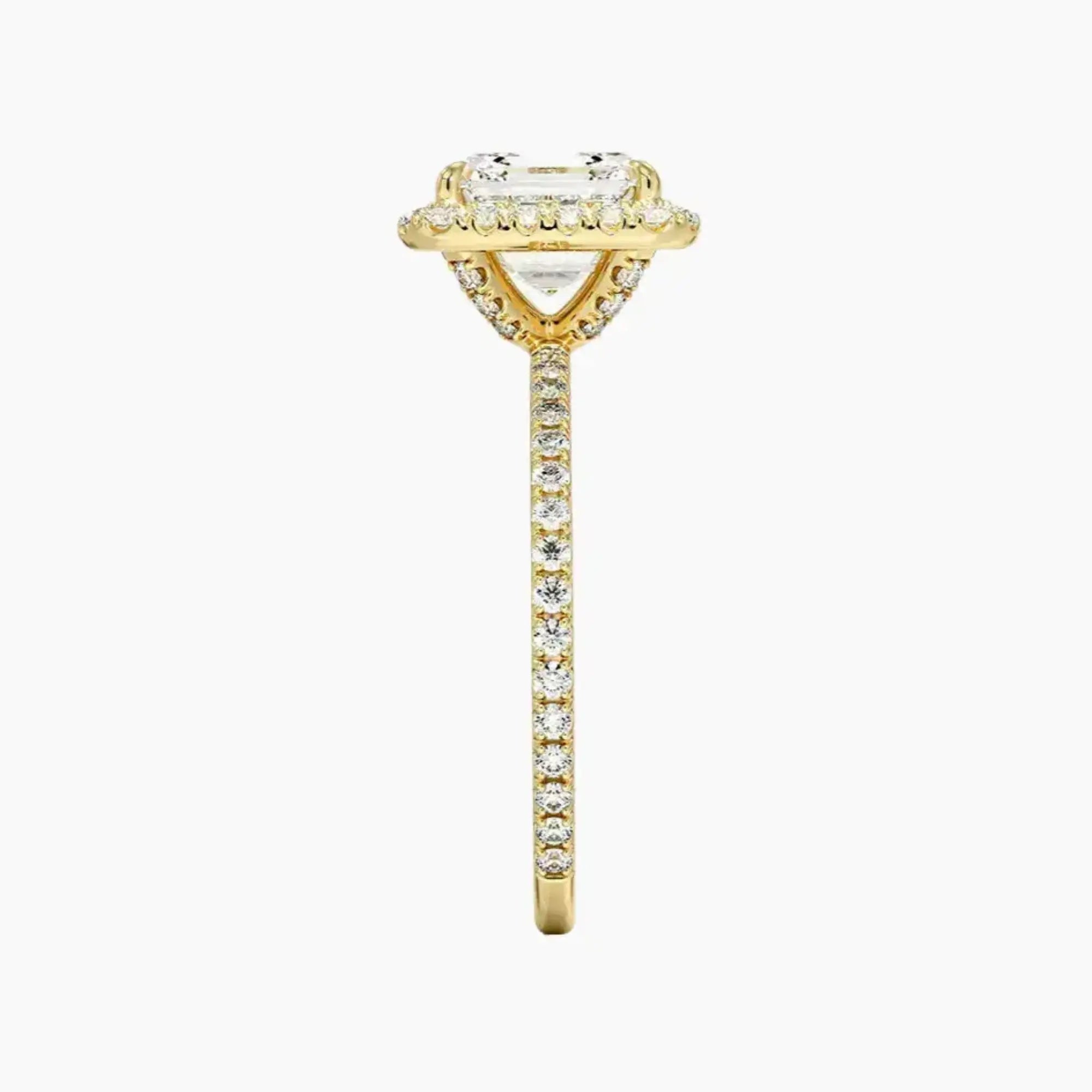 OBSER528 - Cassiopeia Pave Halo Asscher engagement ring setting view 9