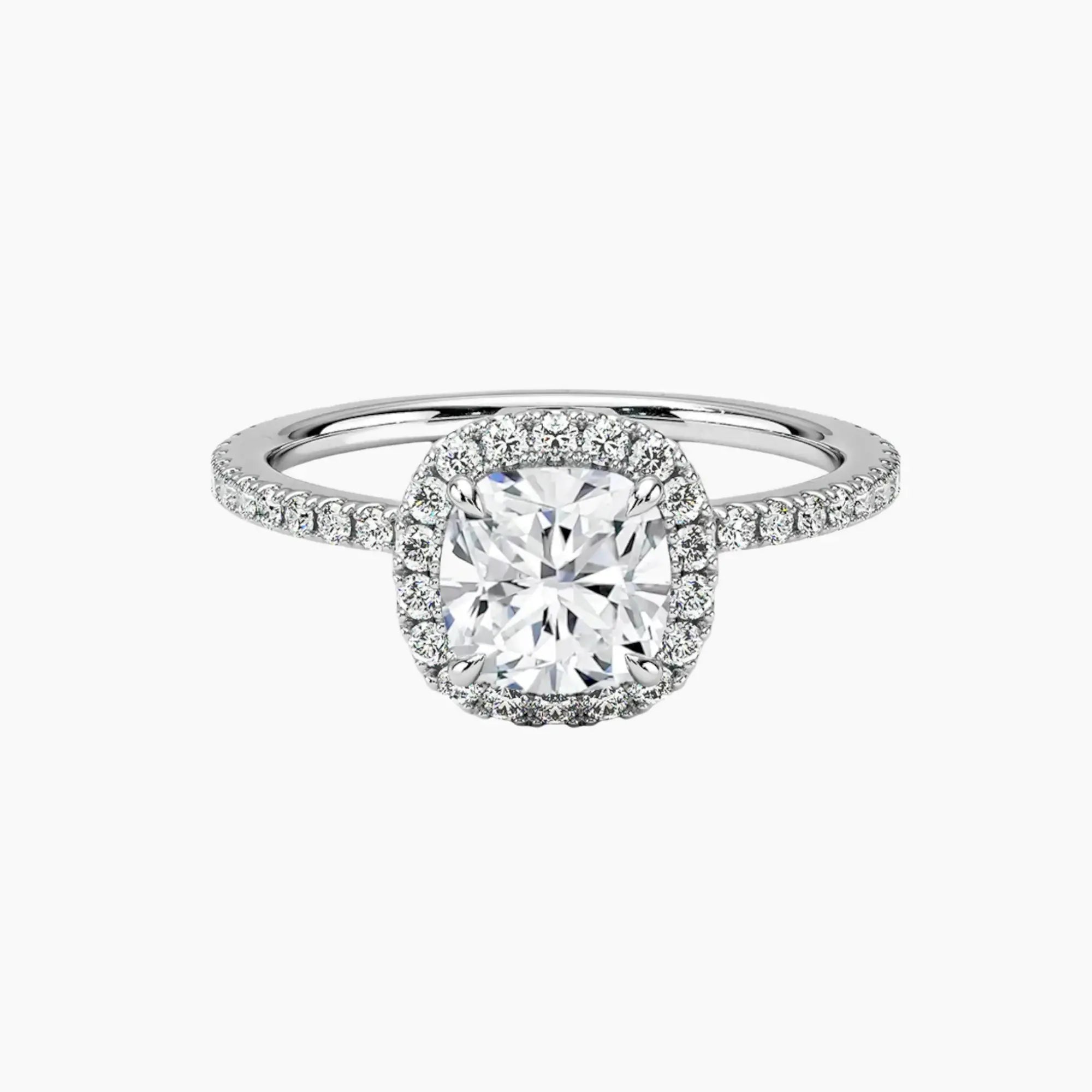 OBSER177 - Cassiopeia Pave Halo Cushion engagement ring setting view 1