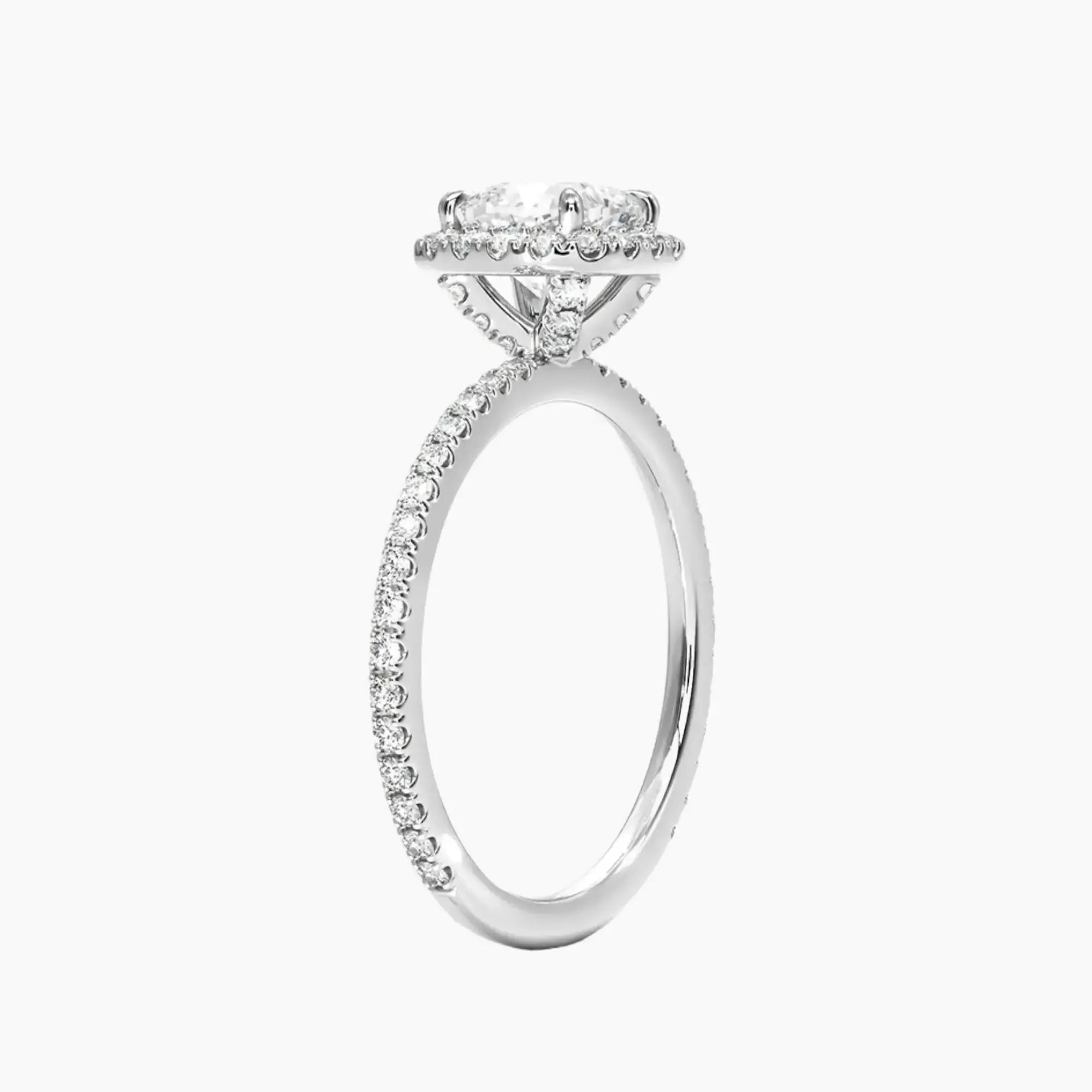 OBSER177 - Cassiopeia Pave Halo Cushion engagement ring setting view 2