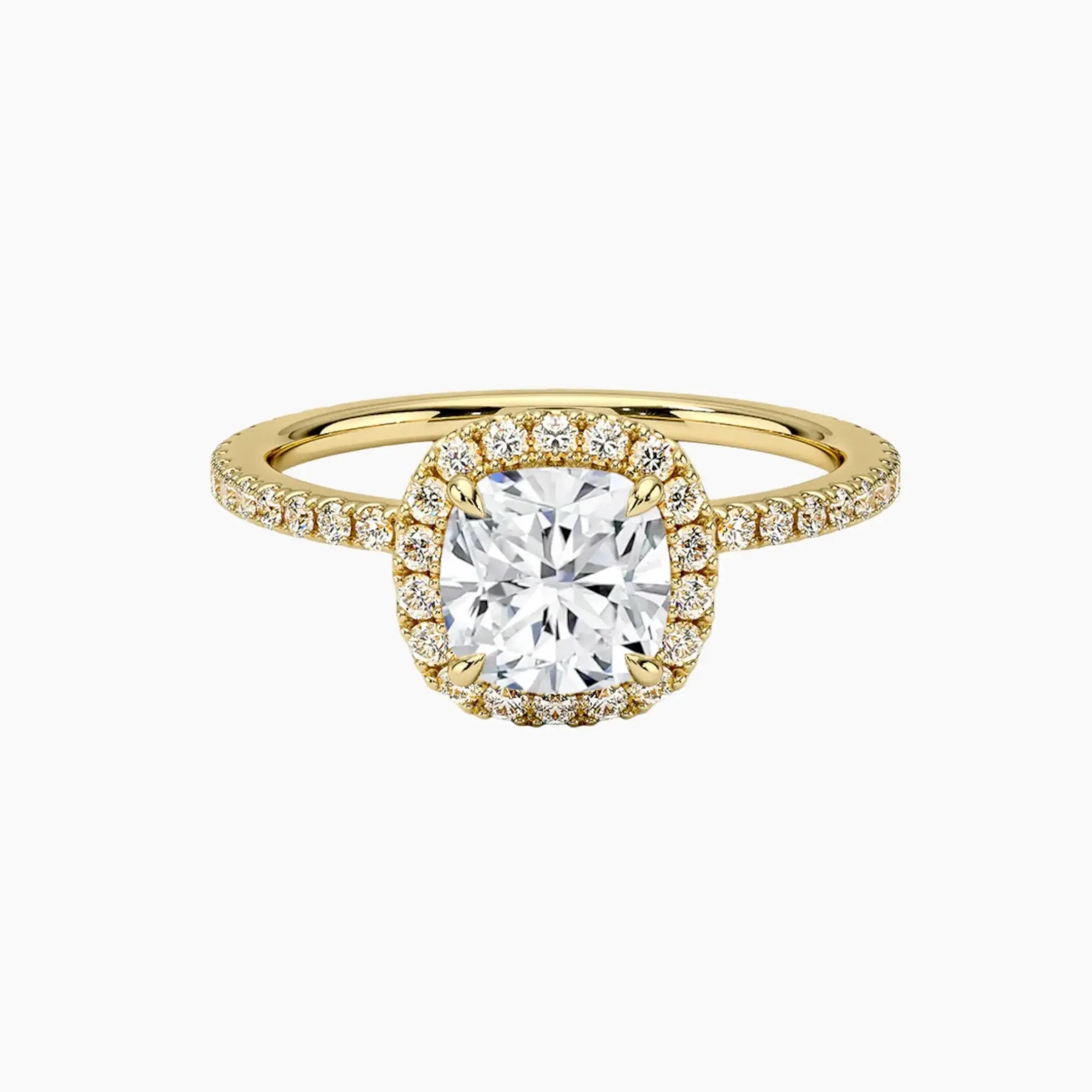 OBSER177 - Cassiopeia Pave Halo Cushion engagement ring setting view 7