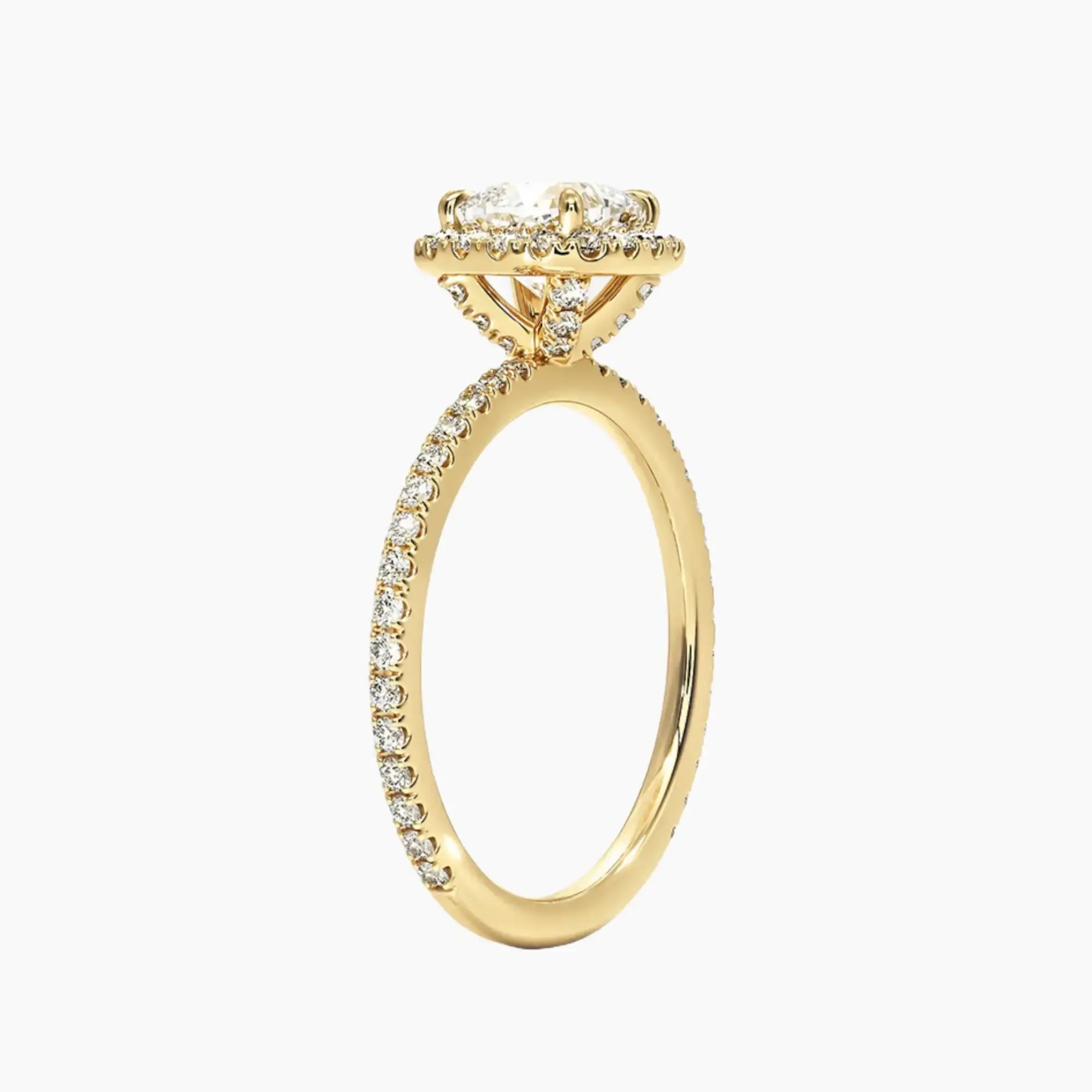 OBSER177 - Cassiopeia Pave Halo Cushion engagement ring setting view 8