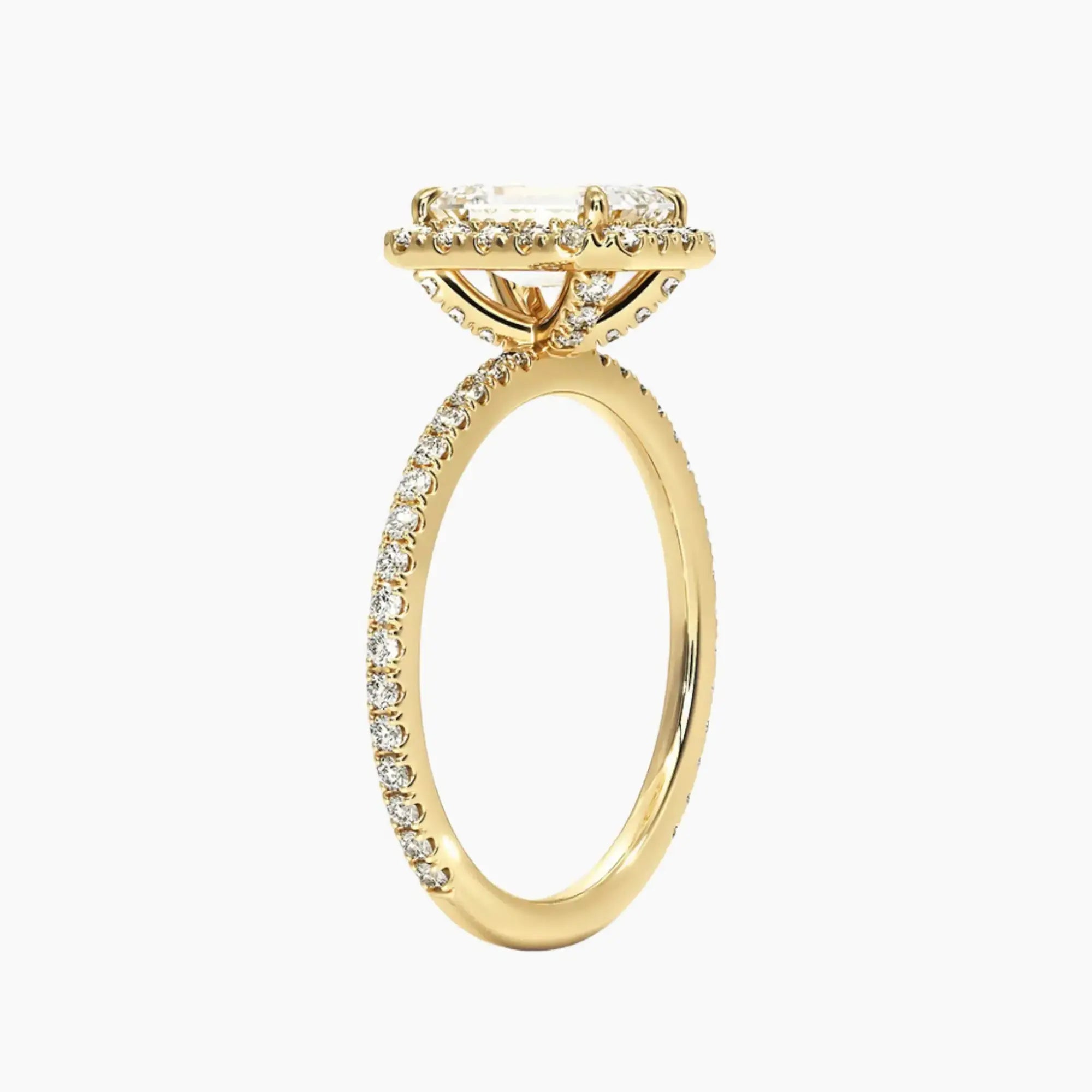 OBSER530 - Cassiopeia Pave Halo Emerald engagement ring setting view 8
