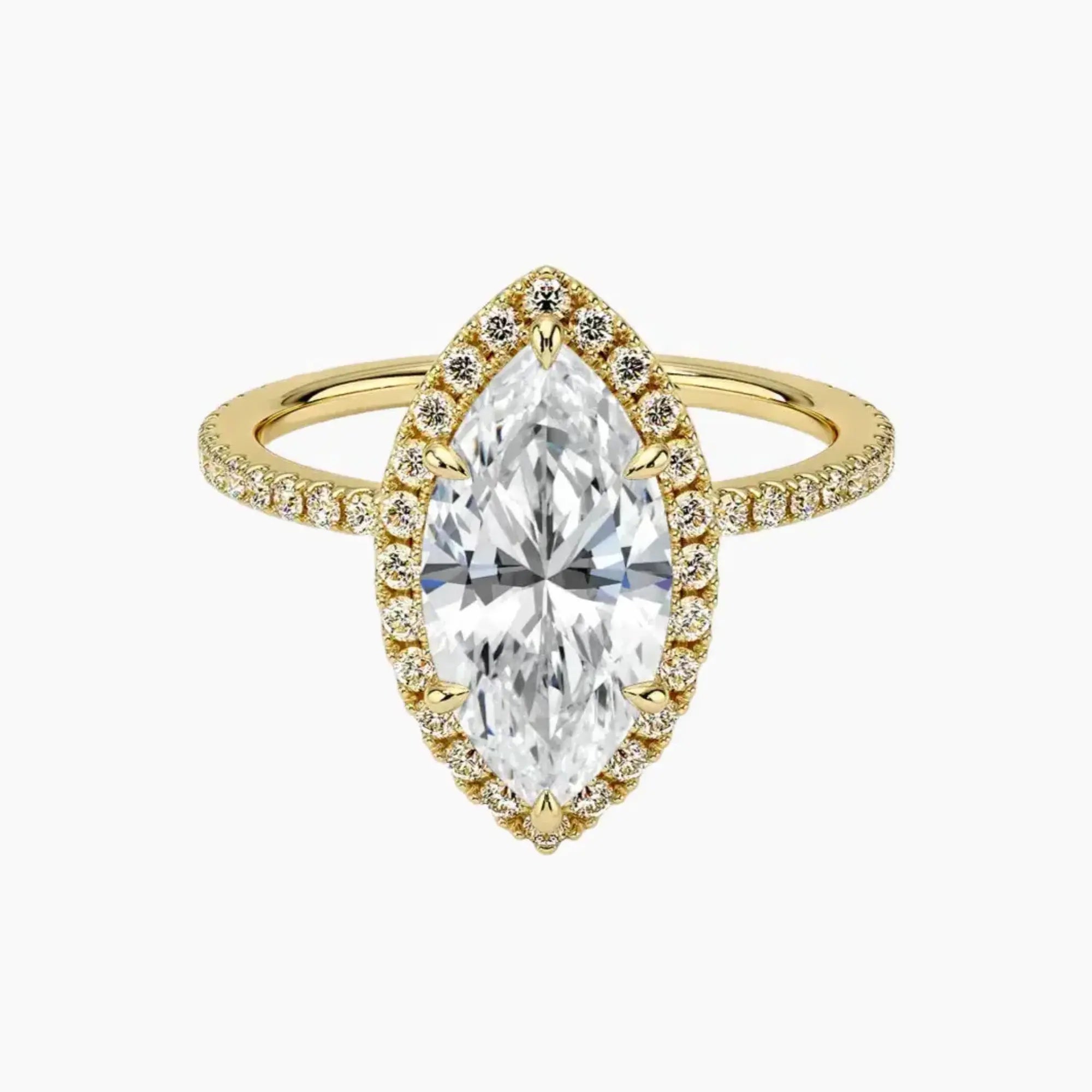 OBSER529 - Cassiopeia Pave Halo Marquise engagement ring setting view 7