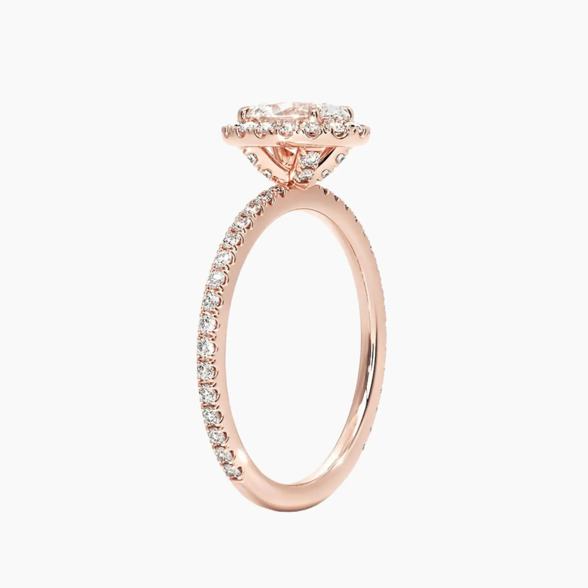 OBSER178 - Cassiopeia Pave Halo Oval engagement ring setting view 5