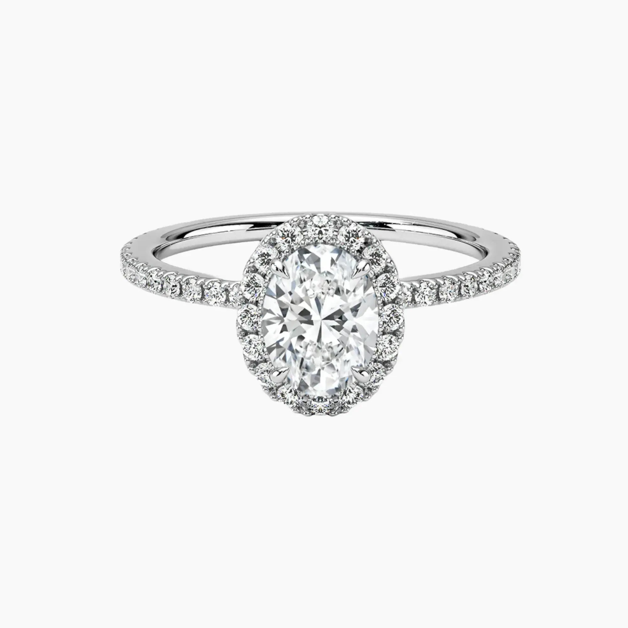 OBSER178 - Cassiopeia Pave Halo Oval engagement ring setting view 1