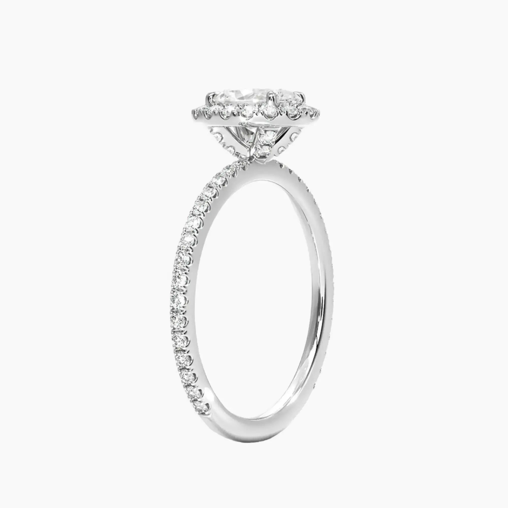OBSER178 - Cassiopeia Pave Halo Oval engagement ring setting view 2