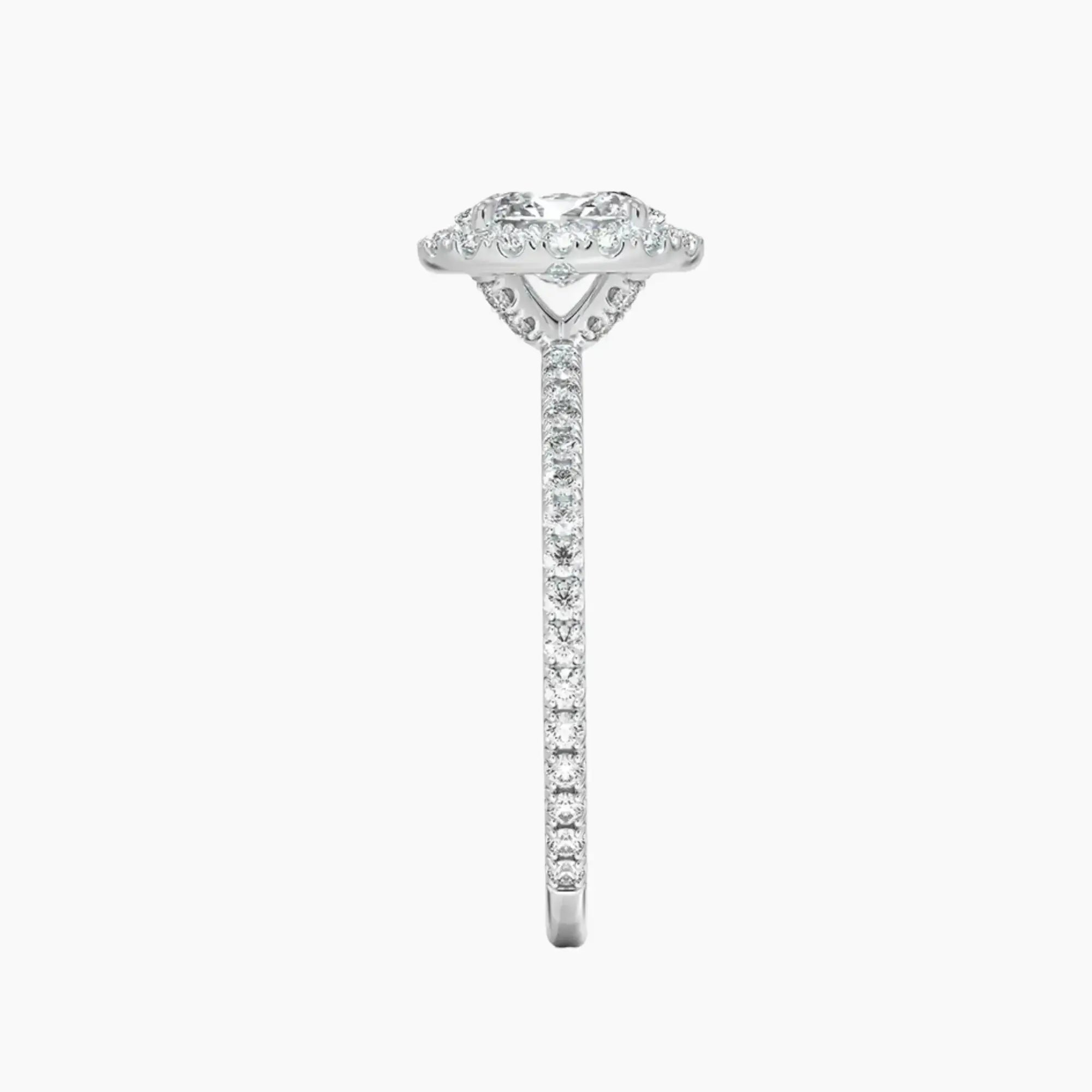 OBSER178 - Cassiopeia Pave Halo Oval engagement ring setting view 3