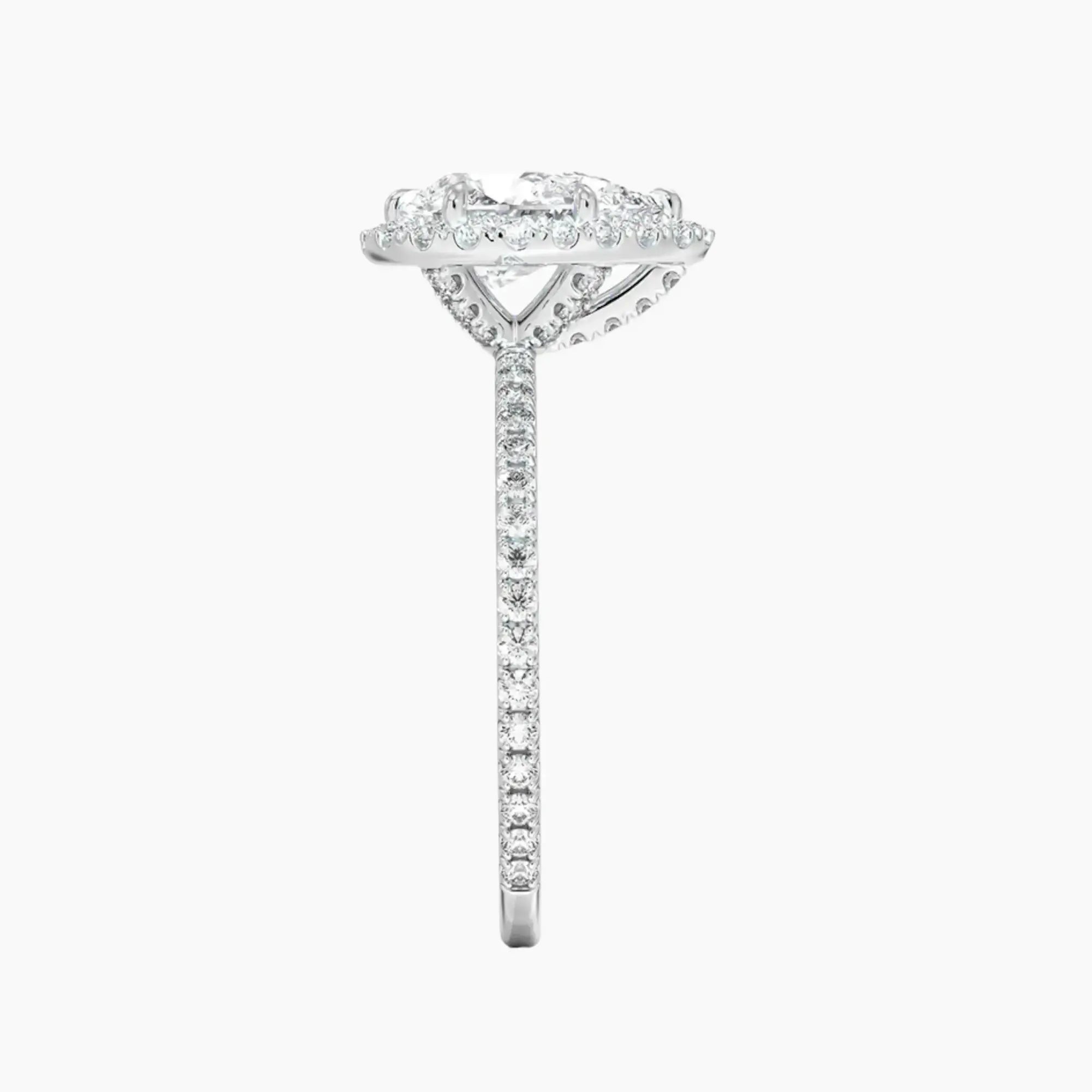 OBSER176 - Cassiopeia Pave Halo Pear engagement ring setting view 3