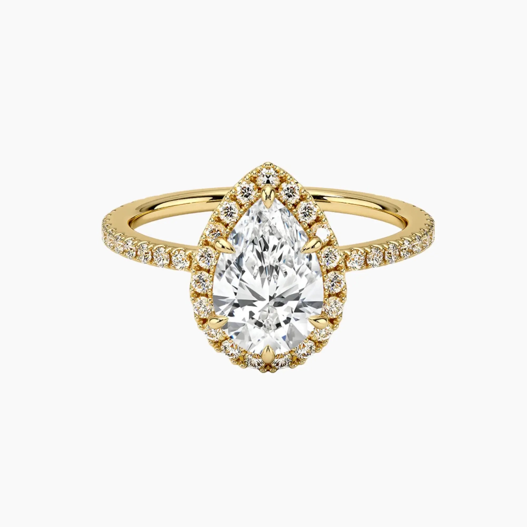 OBSER176 - Cassiopeia Pave Halo Pear engagement ring setting view 7
