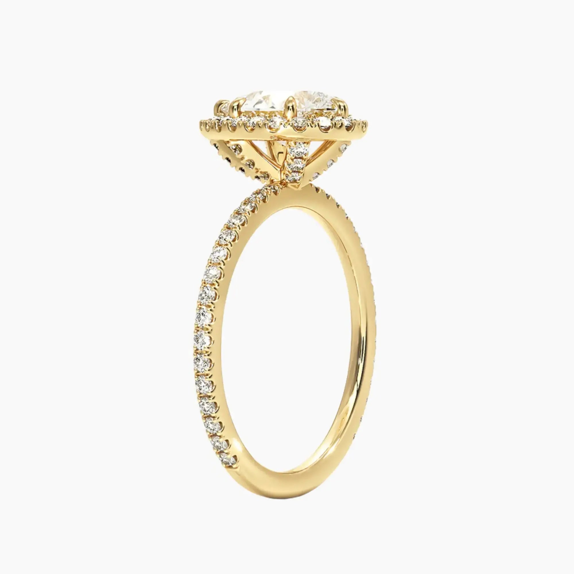 OBSER176 - Cassiopeia Pave Halo Pear engagement ring setting view 8