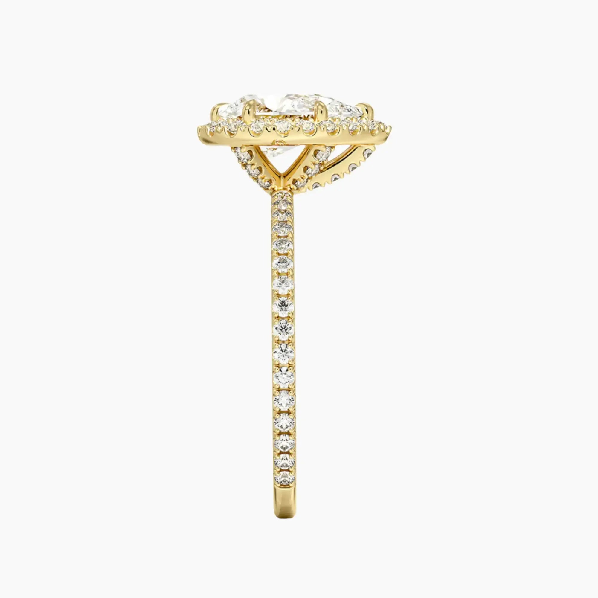 OBSER176 - Cassiopeia Pave Halo Pear engagement ring setting view 9
