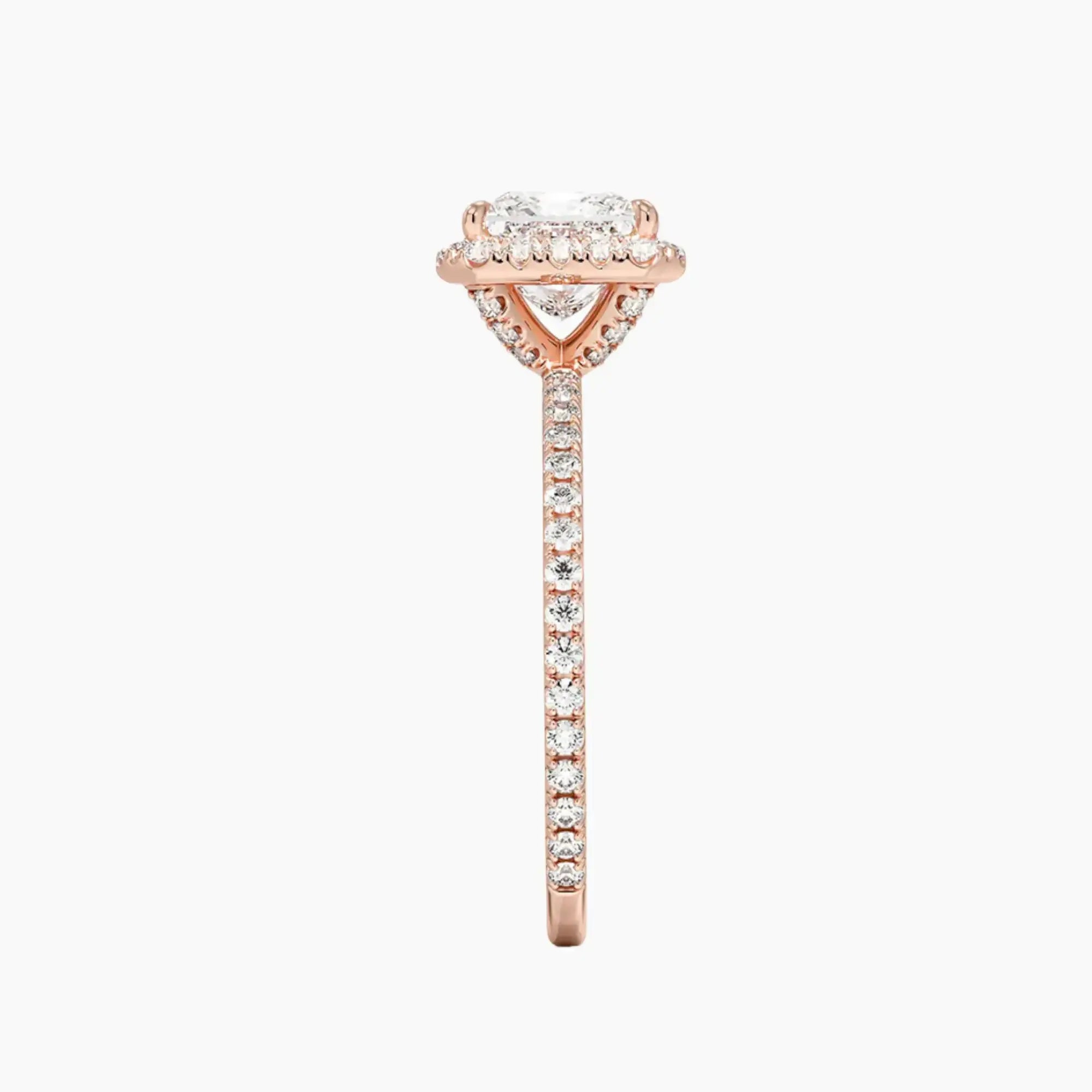 OBSER531 - Cassiopeia Pave Halo Princess engagement ring setting view 6