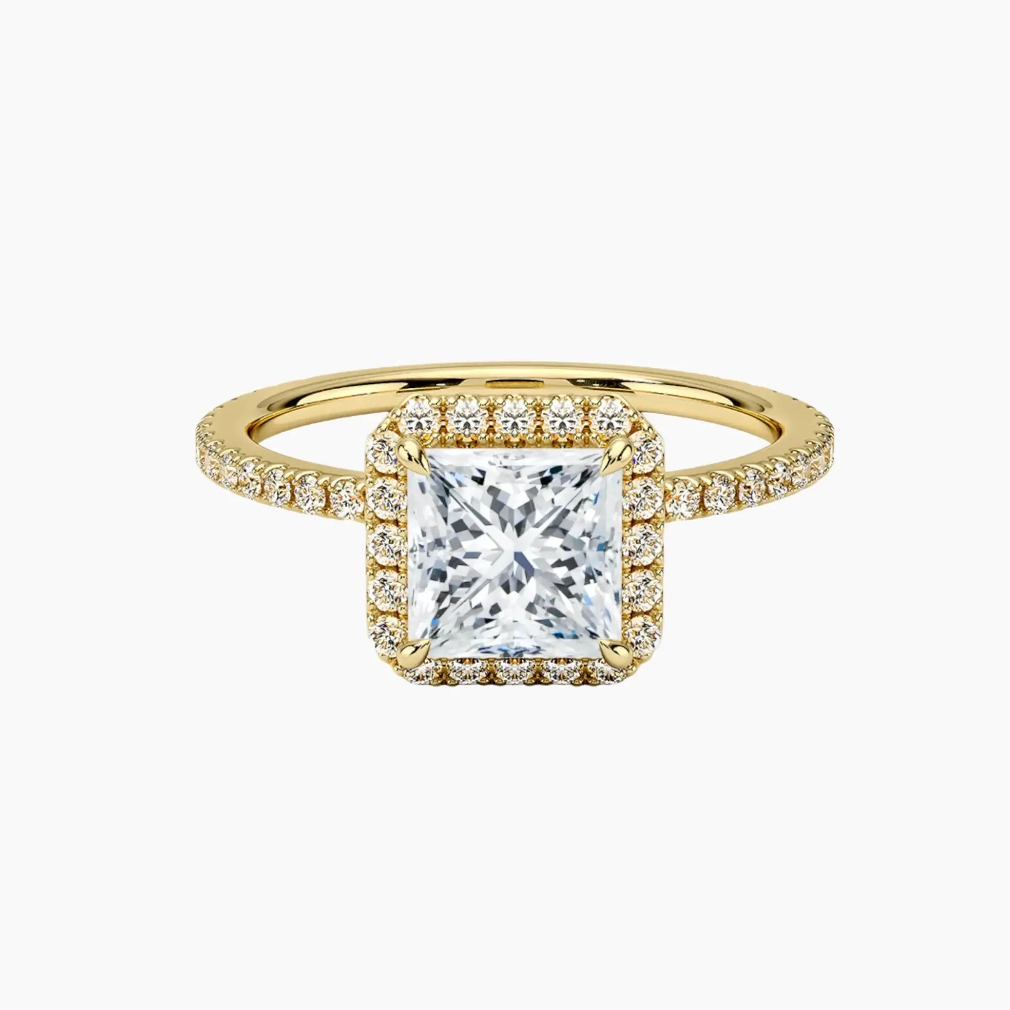 OBSER531 - Cassiopeia Pave Halo Princess engagement ring setting view 7