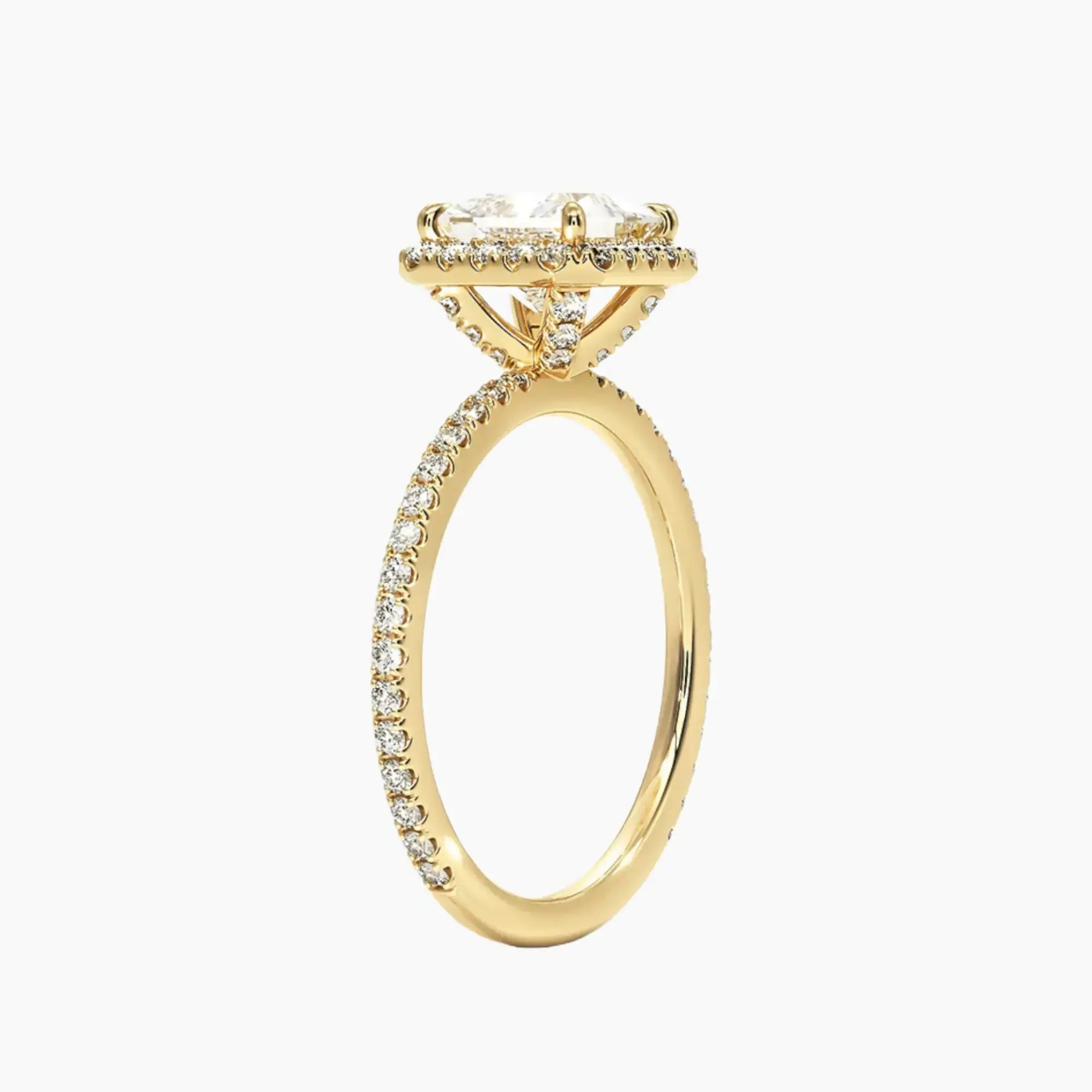 OBSER531 - Cassiopeia Pave Halo Princess engagement ring setting view 8