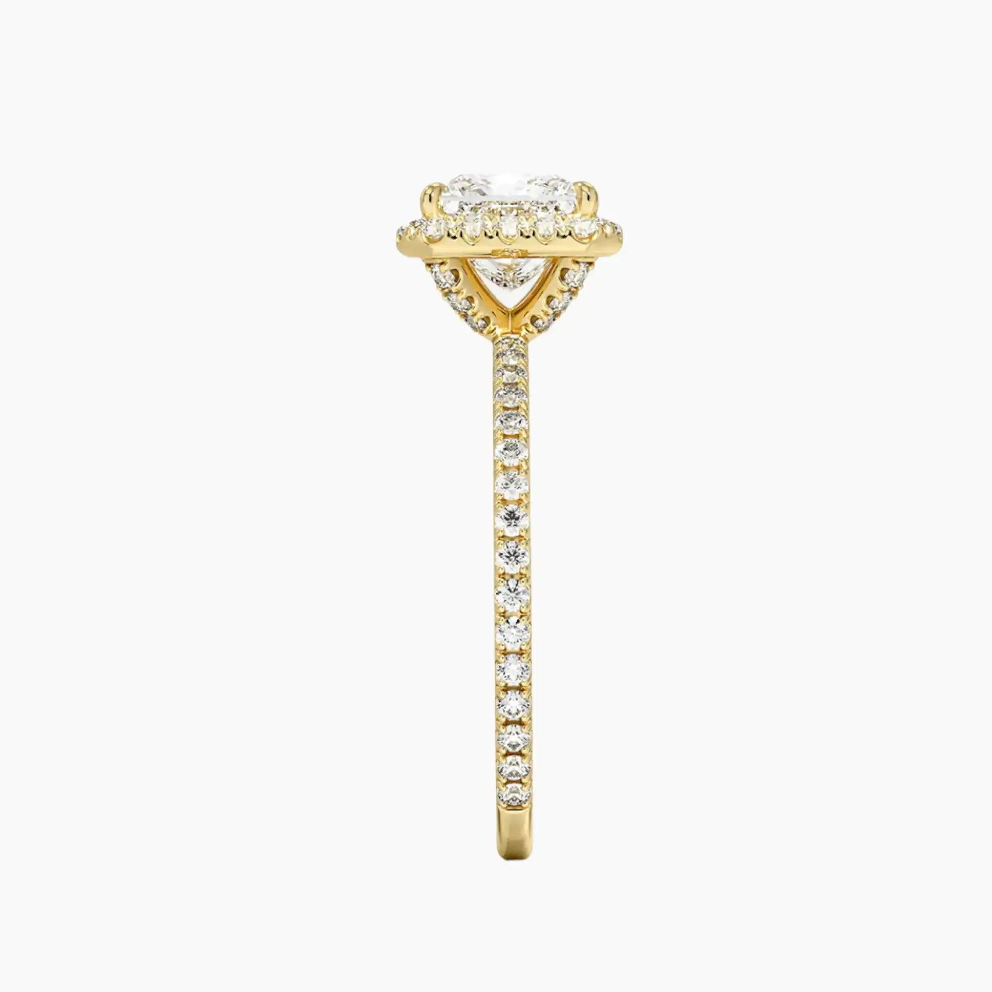 OBSER531 - Cassiopeia Pave Halo Princess engagement ring setting view 9