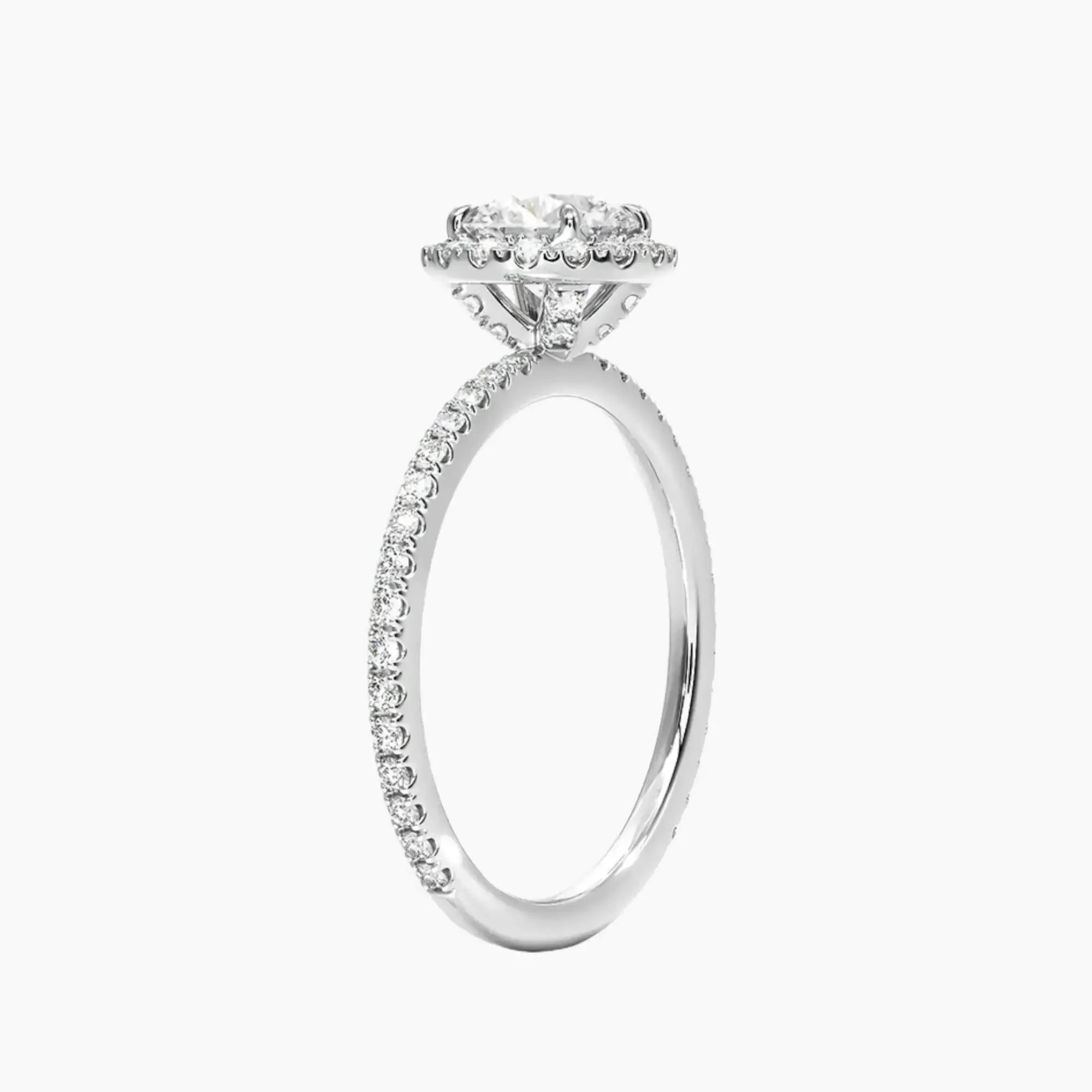 OBSER532 - Cassiopeia Pave Halo Round engagement ring setting view 2