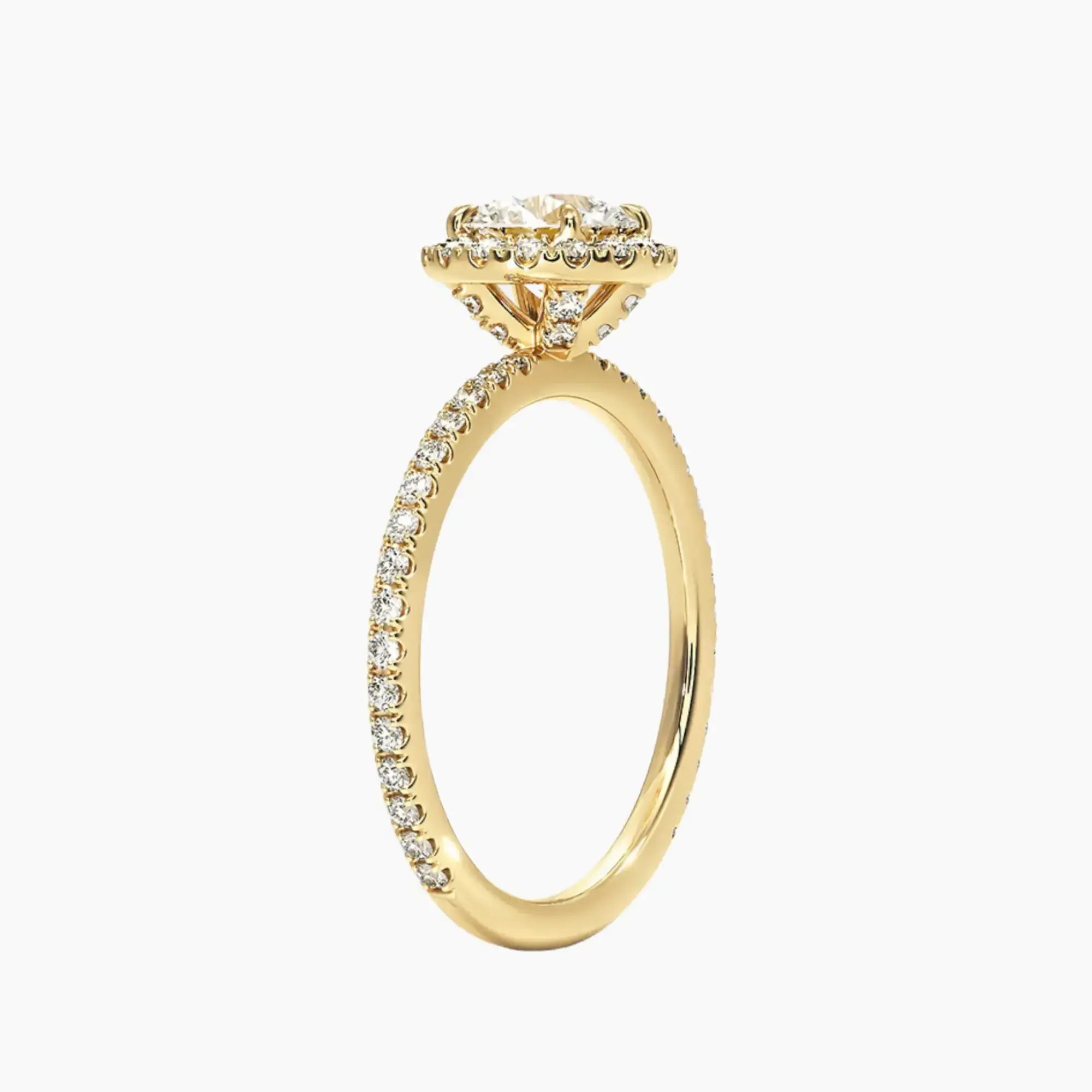 OBSER532 - Cassiopeia Pave Halo Round engagement ring setting view 8