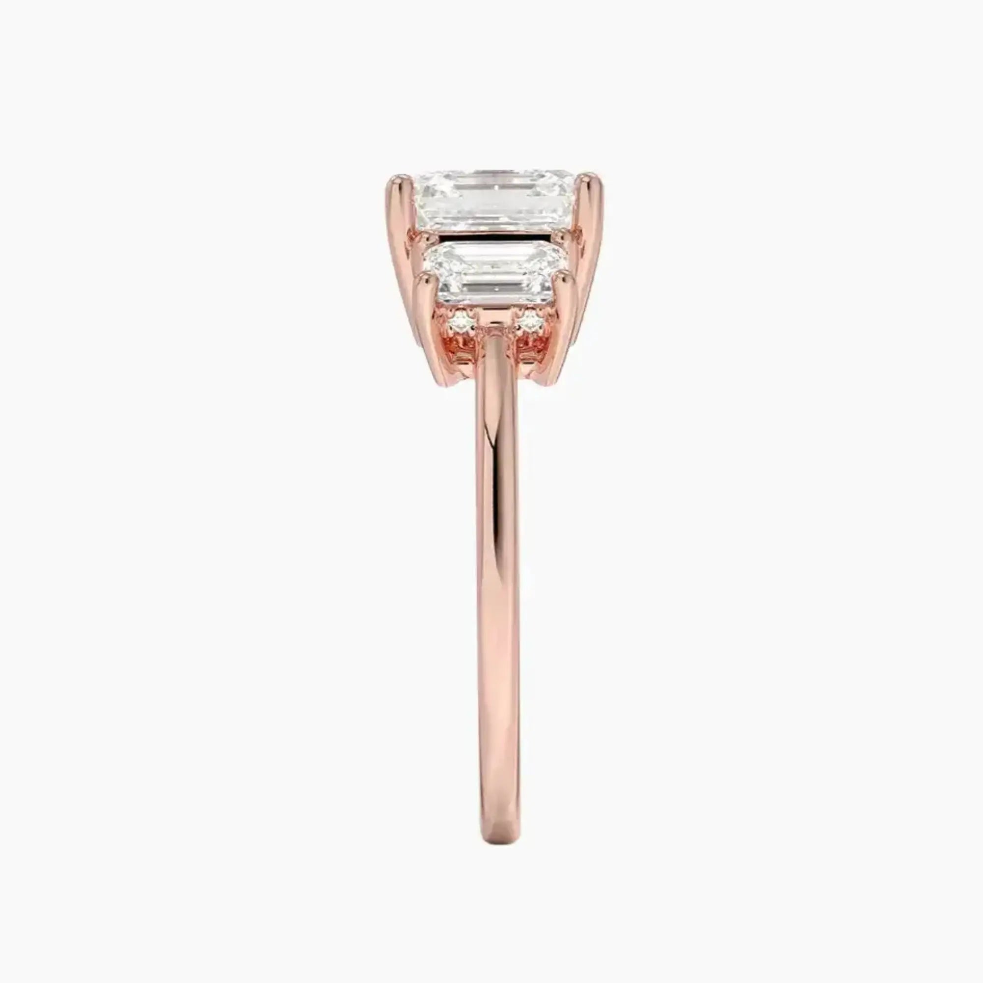 OBSER647 - Aurelia Hidden Halo Three Stone Asscher engagement ring setting view 6