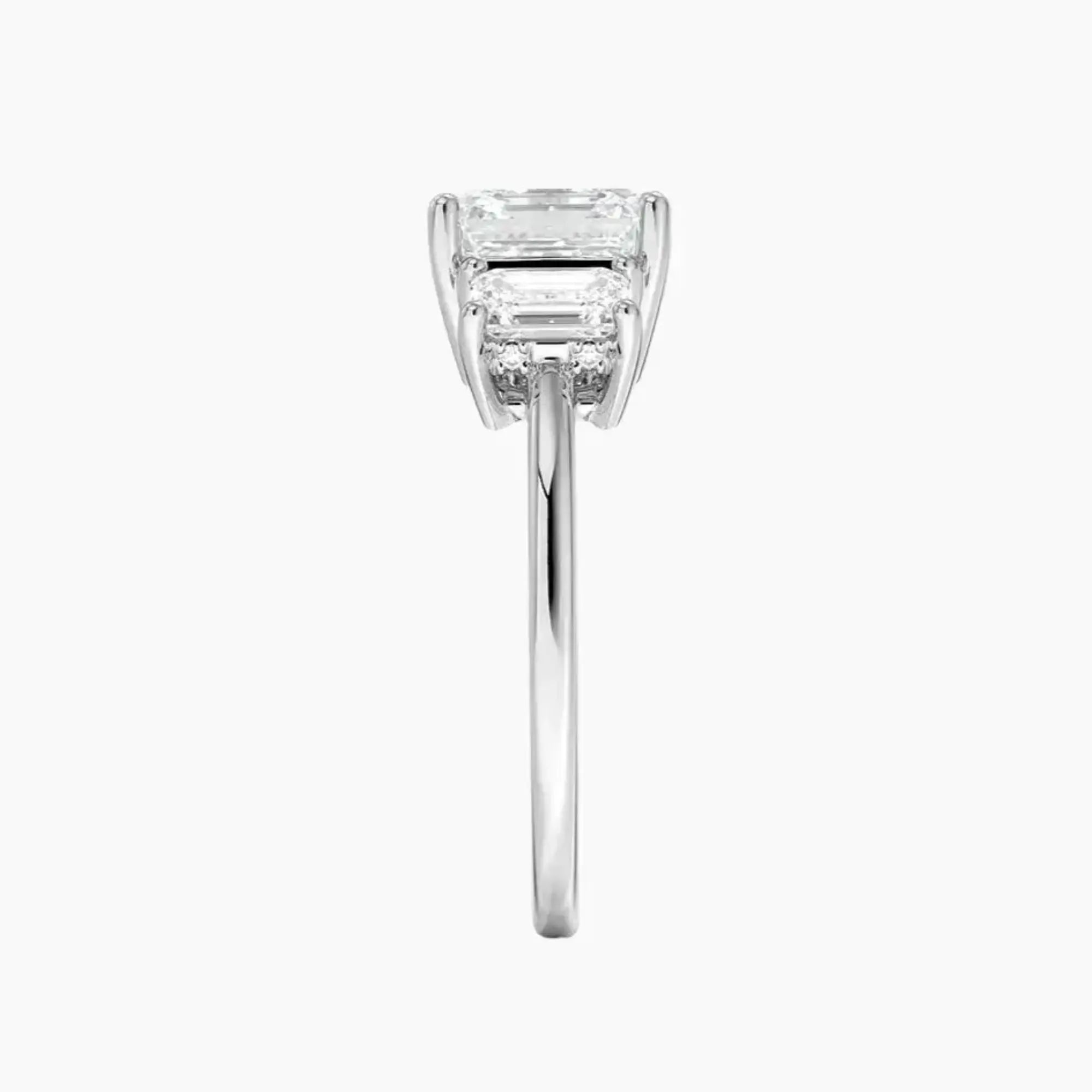 OBSER647 - Aurelia Hidden Halo Three Stone Asscher engagement ring setting view 3