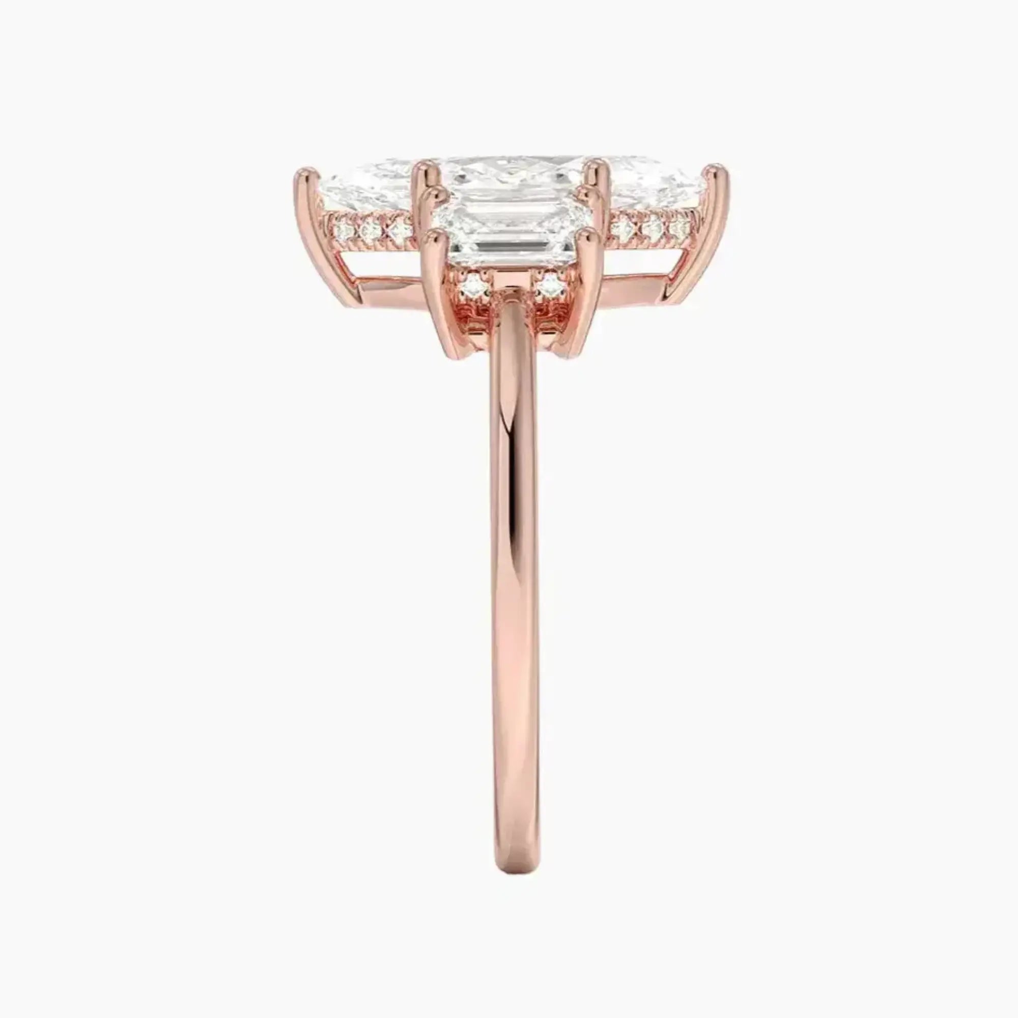 OBSER648 - Aurelia Hidden Halo Three Stone Marquise engagement ring setting view 6